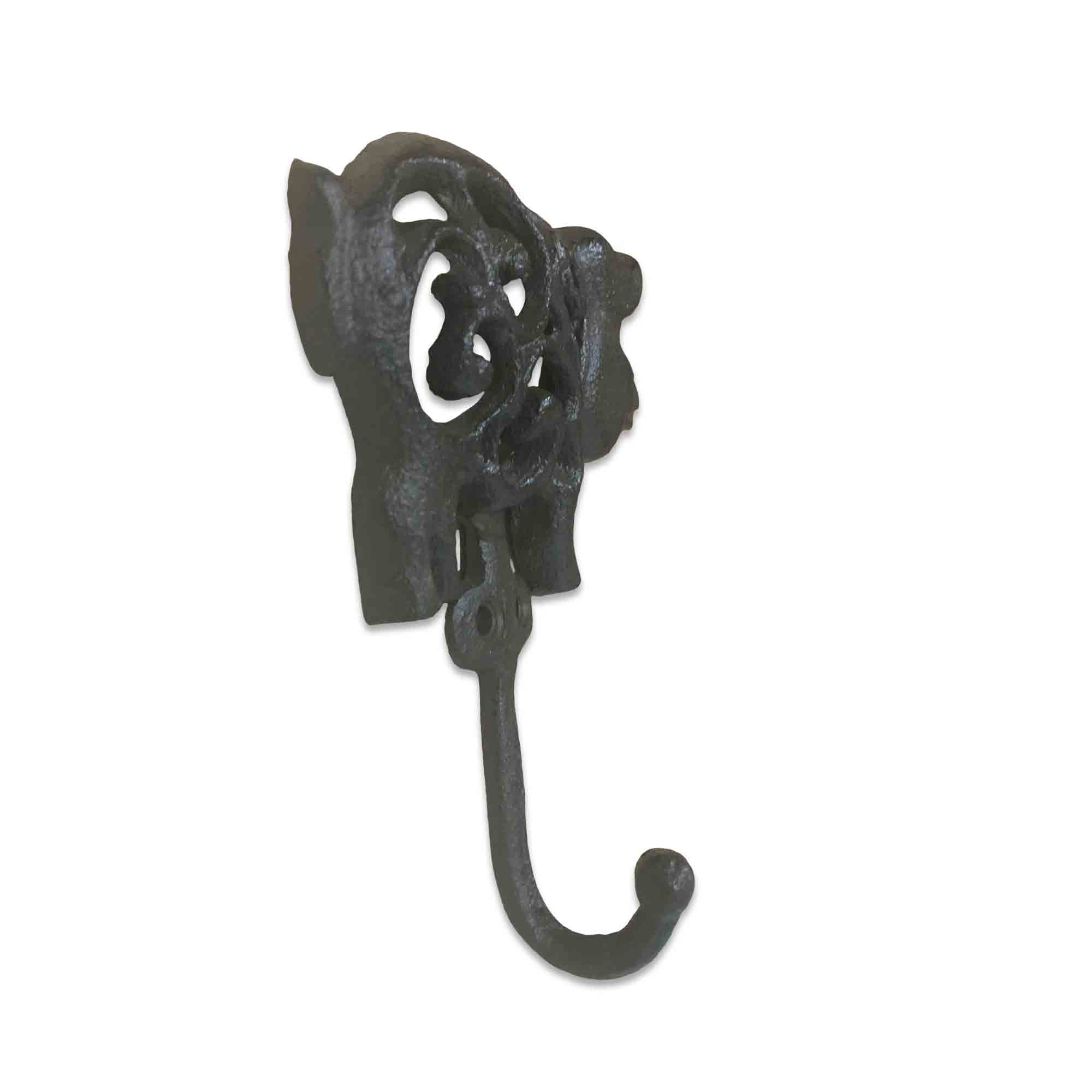 Cast Iron Pig Wall Hook with a cutout design