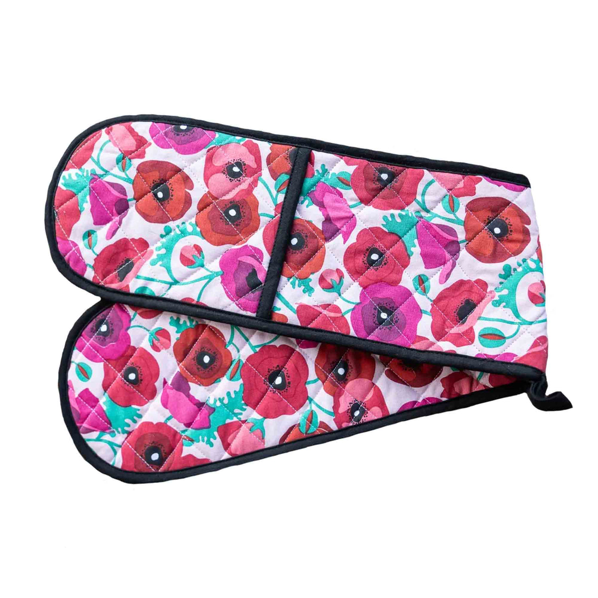 Poppies Double Oven Glove - 100% Cotton
