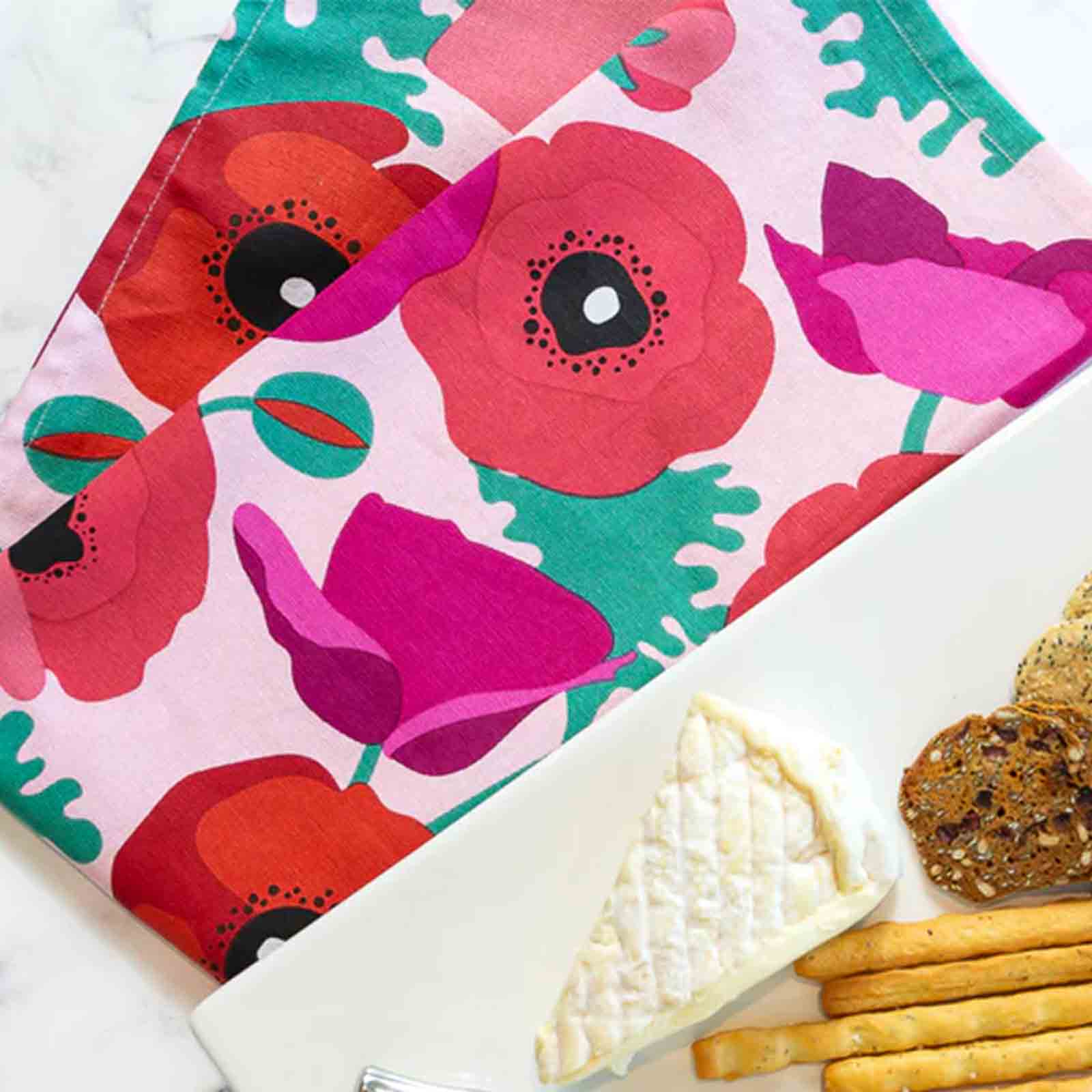 Poppies 100% Cotton Tea Towel