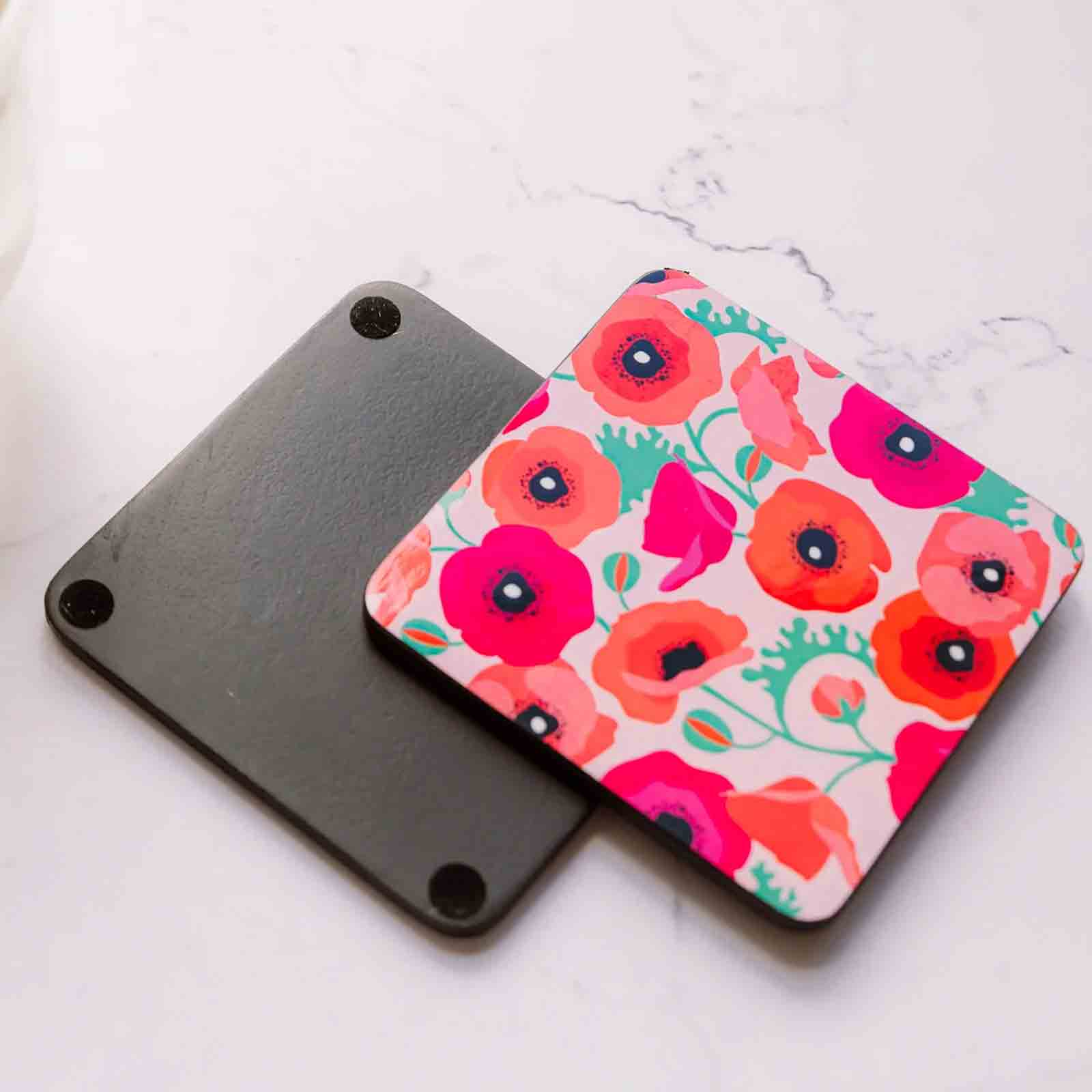 Poppies Allgifts Australia Set of 4 Resin Coasters
