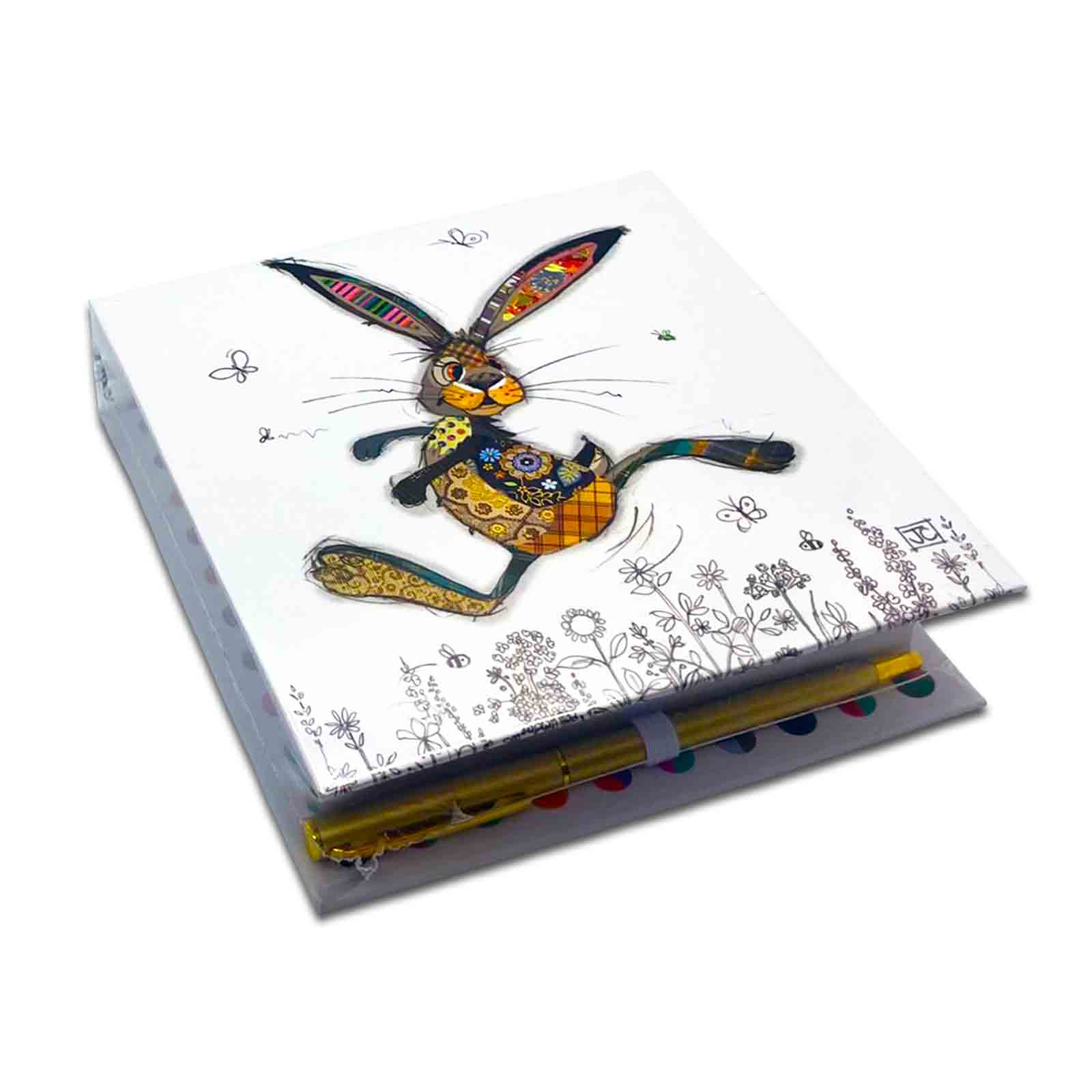 Hesper Hare Bug Art Kook Hardcover Memo Pad with Pen