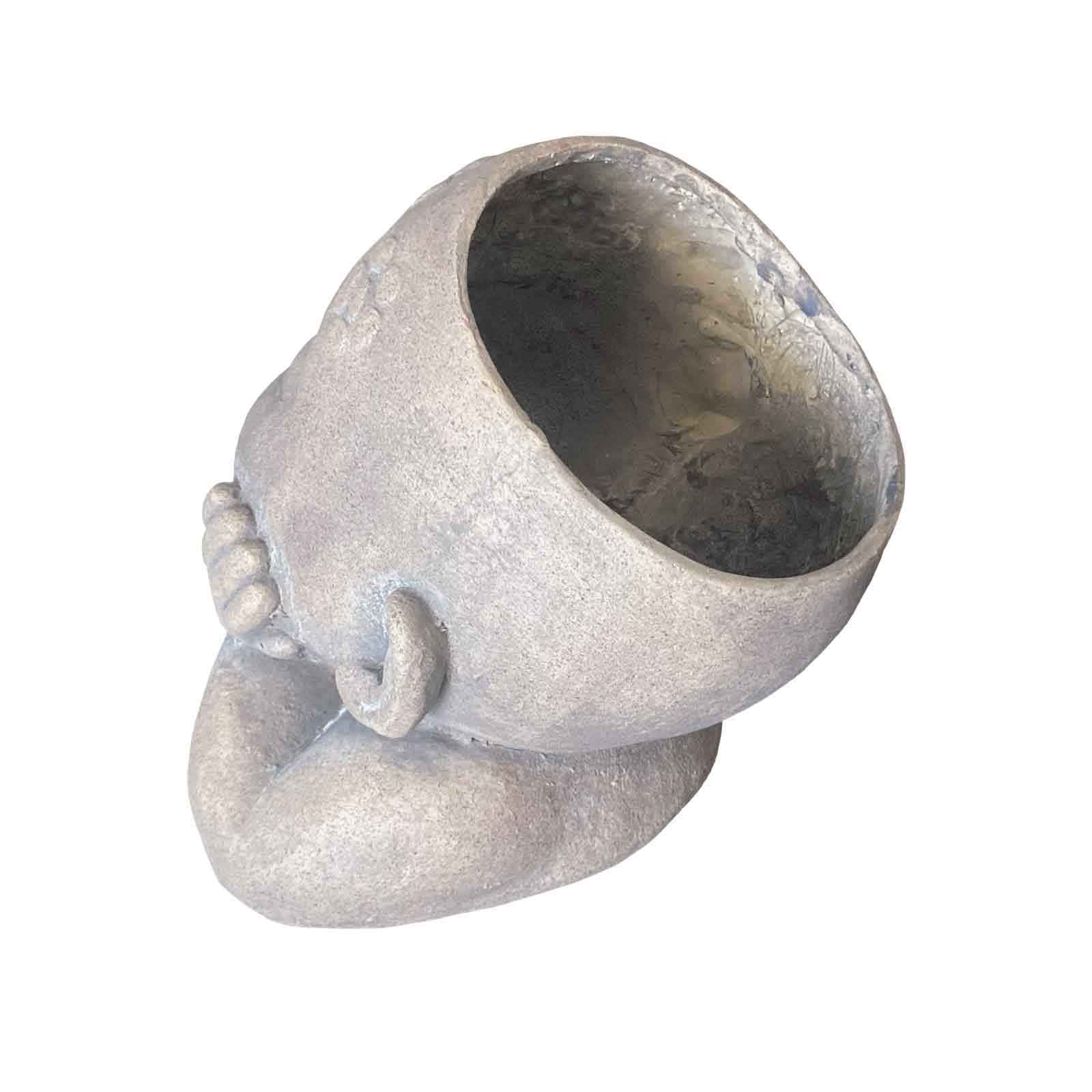 Monk Head Resin Planter - Indoor or Outdoor Pot Planter