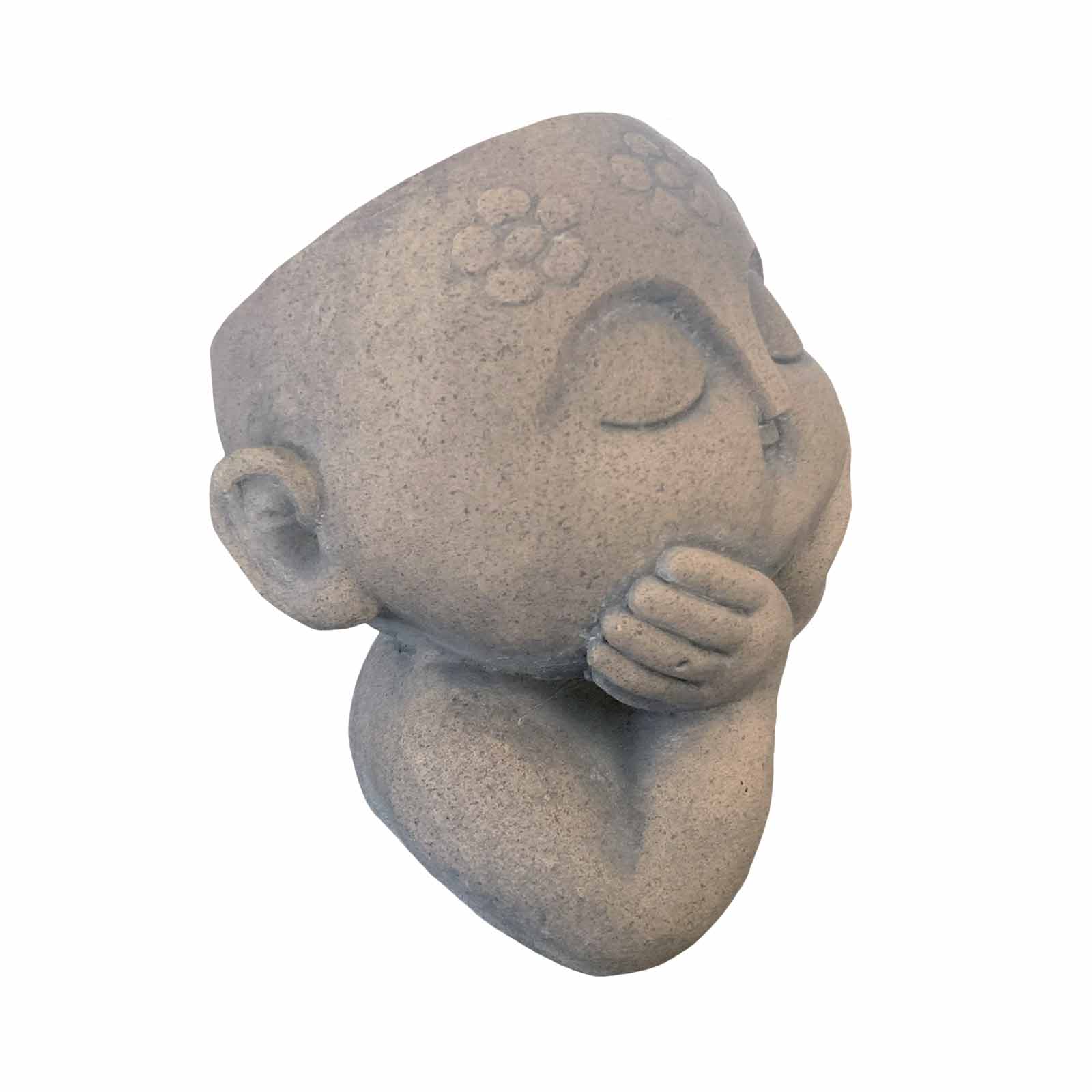 Monk Head Resin Planter - Indoor or Outdoor Pot Planter