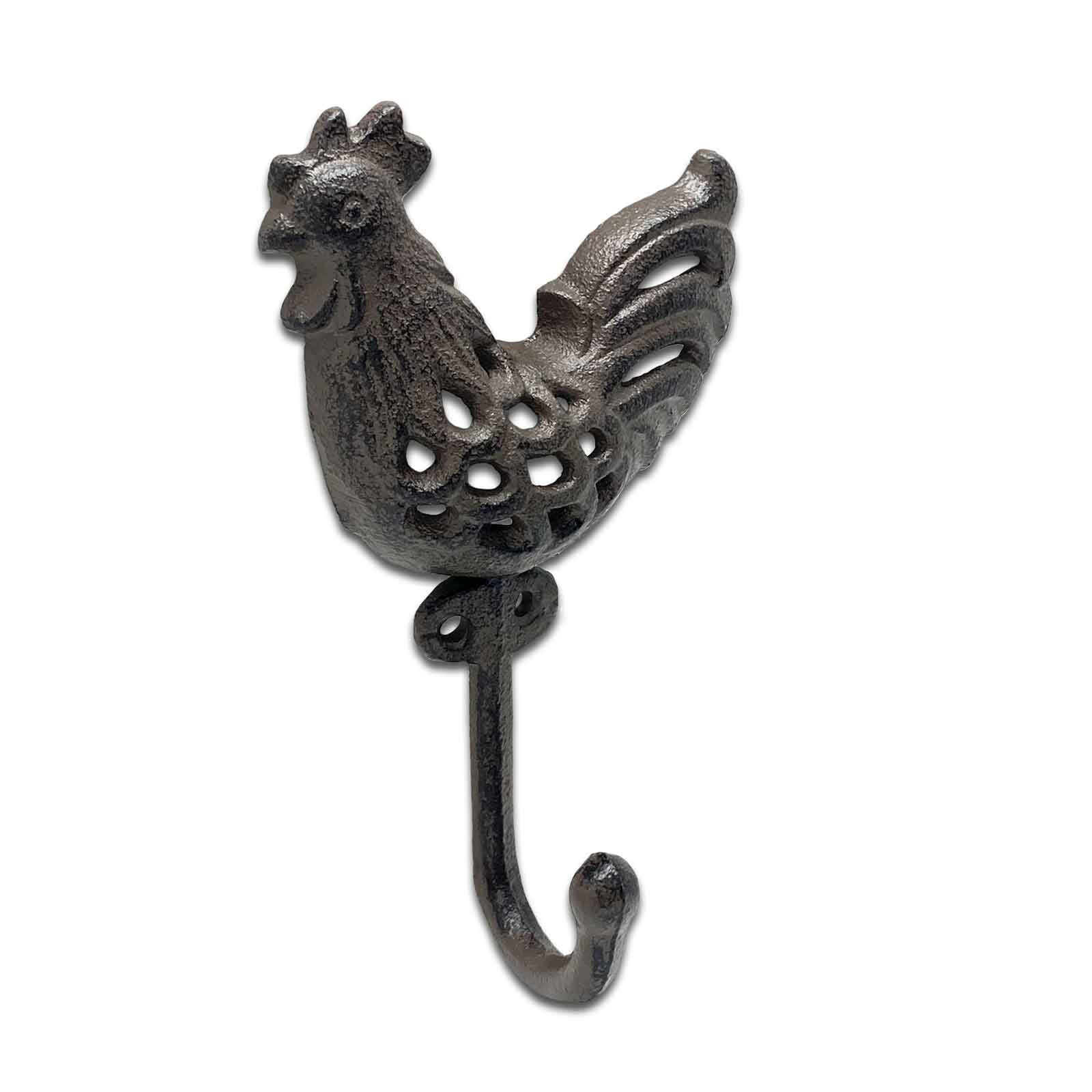 French Hen - Chicken Rooster - Cast Iron Wall Hook - Coat, Bags, Keys