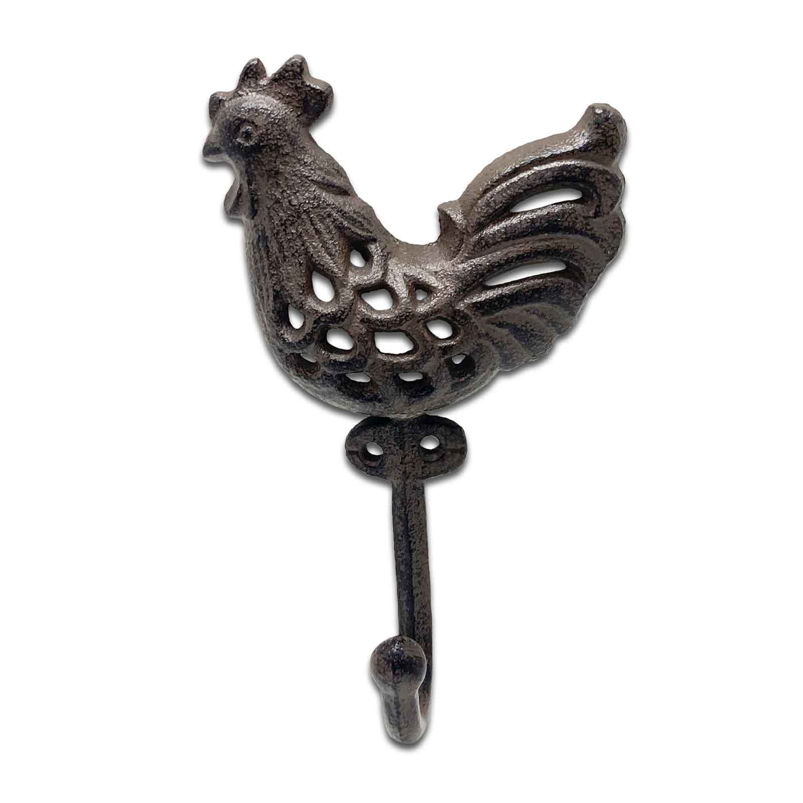 French Hen - Chicken Rooster - Cast Iron Wall Hook - Coat, Bags, Keys