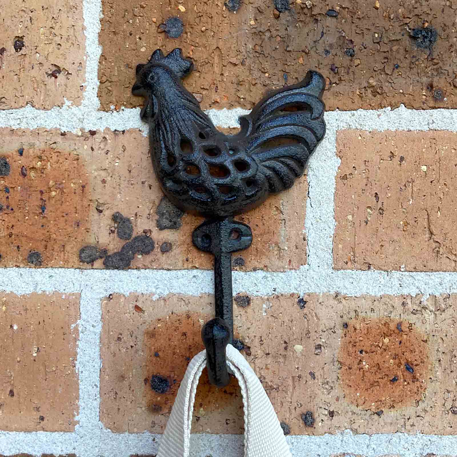 French Hen - Chicken Rooster - Cast Iron Wall Hook - Coat, Bags, Keys
