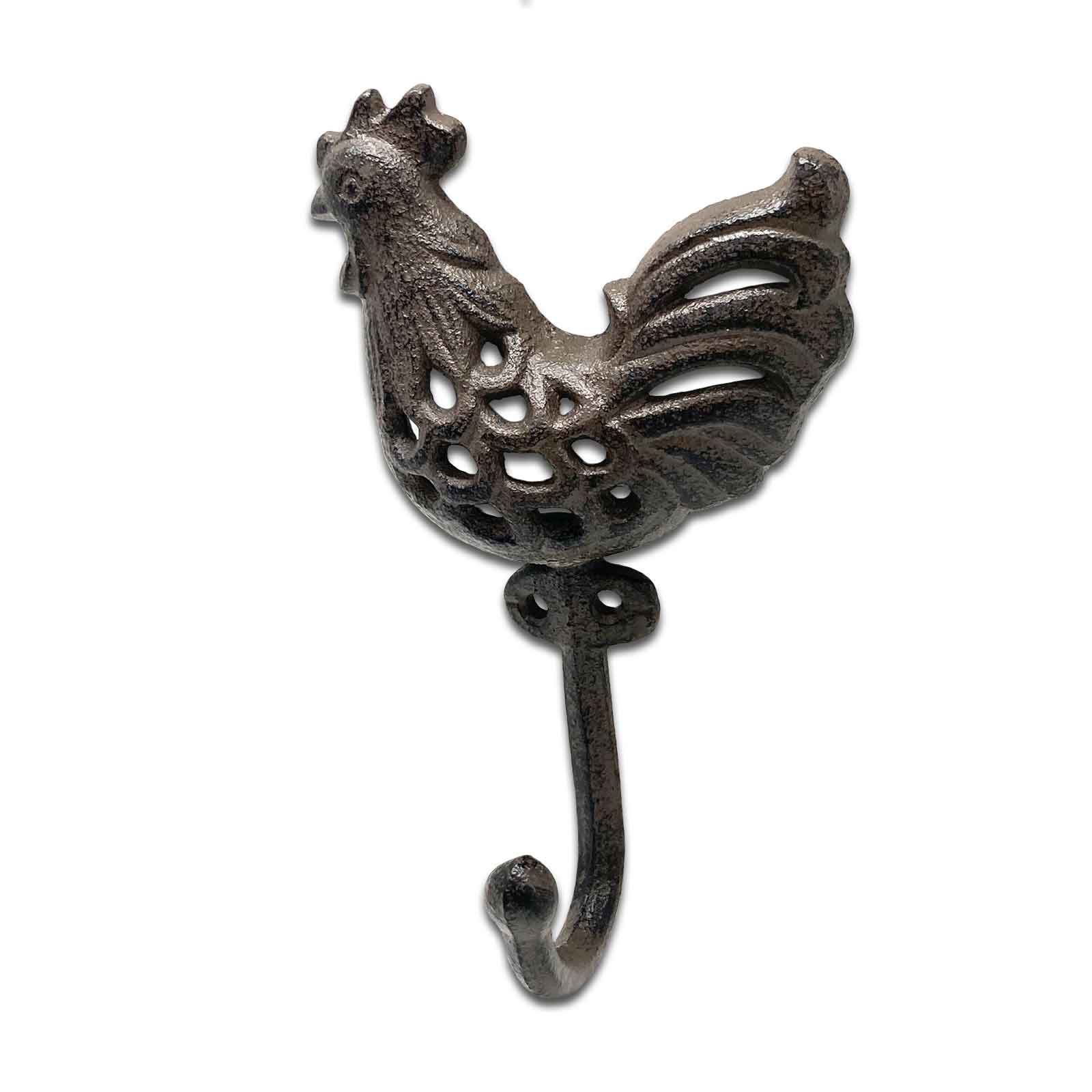 French Hen - Chicken Rooster - Cast Iron Wall Hook - Coat, Bags, Keys