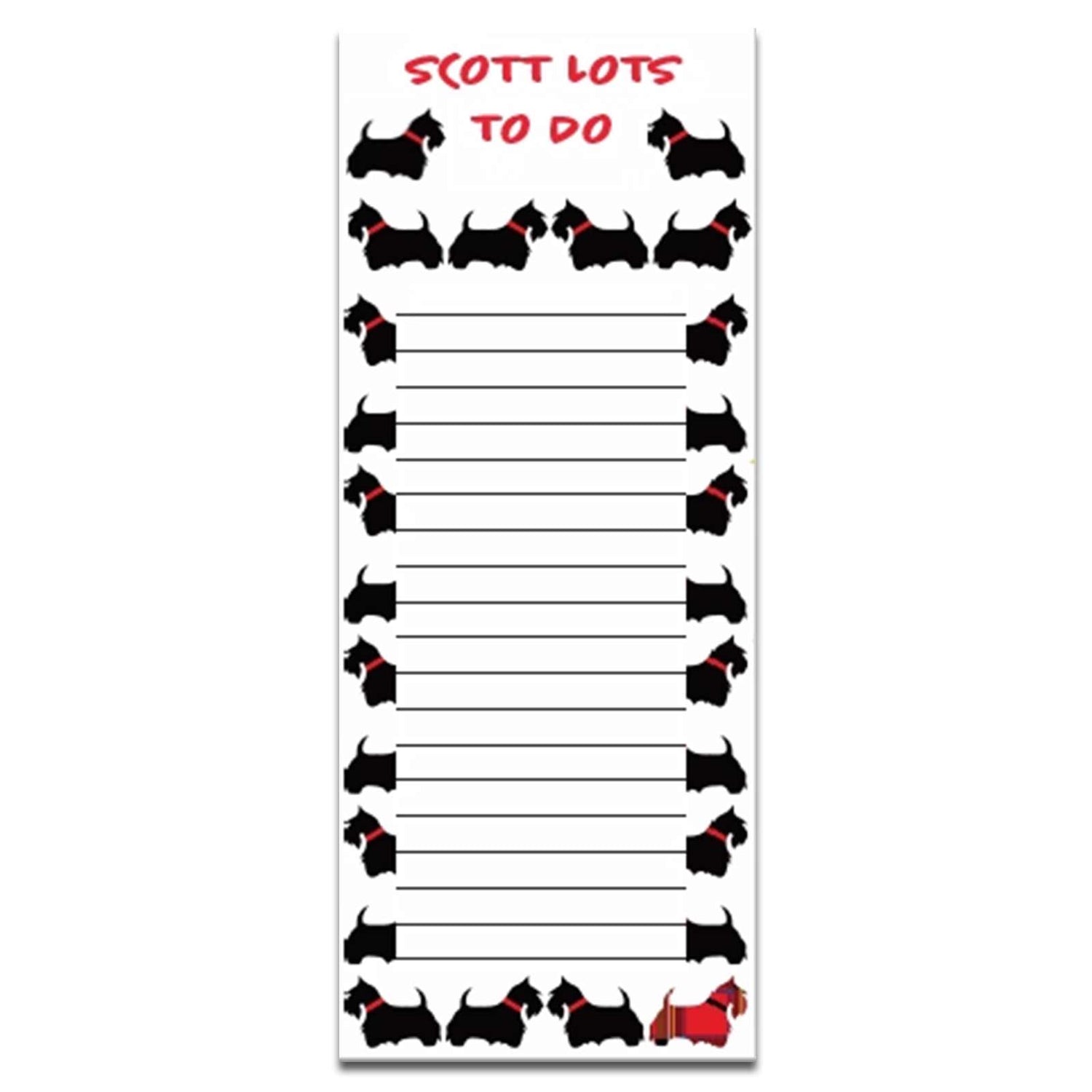 Scott Lots To Do Scottie Dog Magnetic Shopping List Jotter Notepad