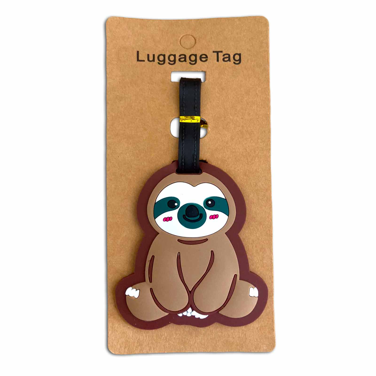 Sitting Sloth Rubber Luggage Bag Tag