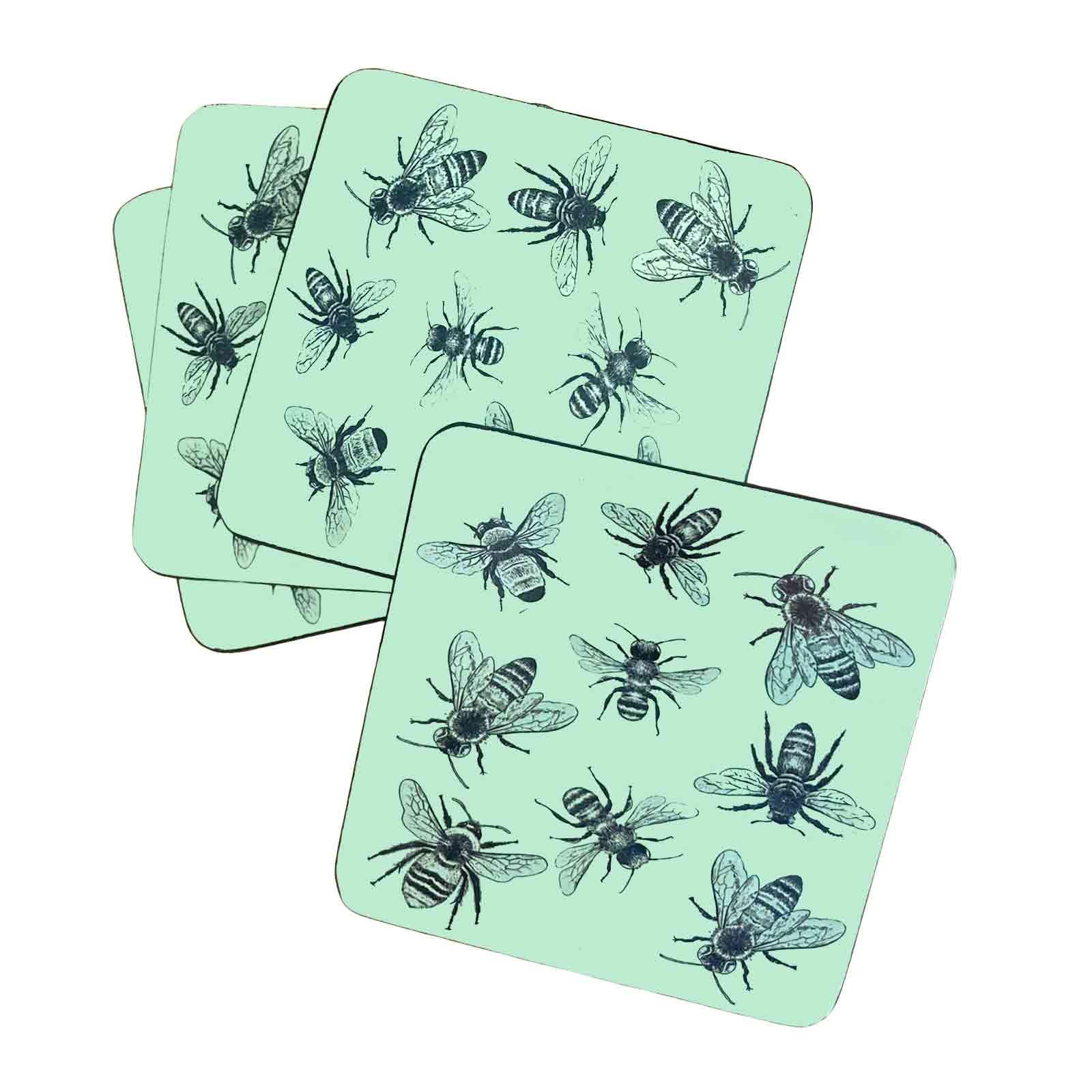 Sketch Bees Set of 4 Coasters
