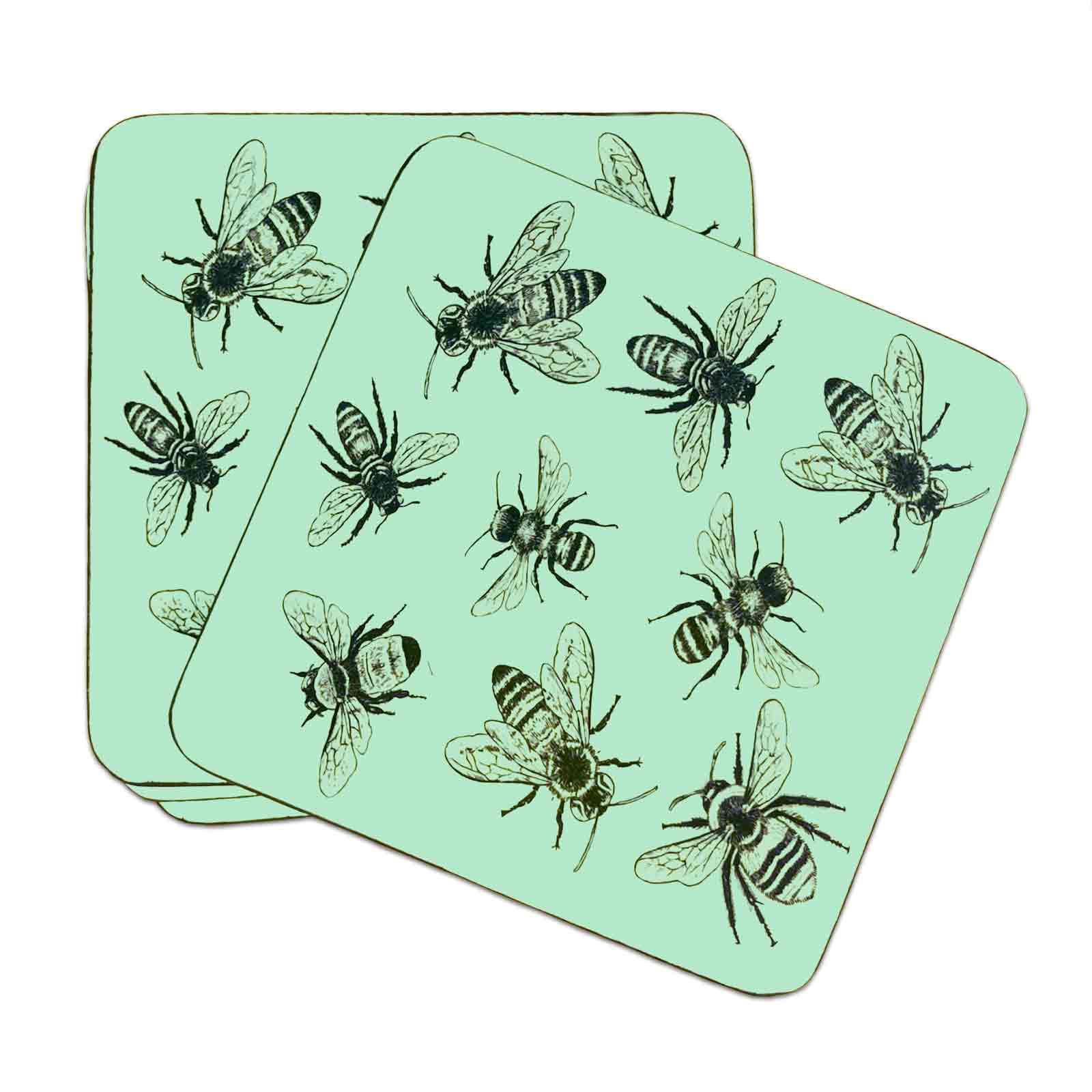 Sketch Bees Set of 4 Coasters