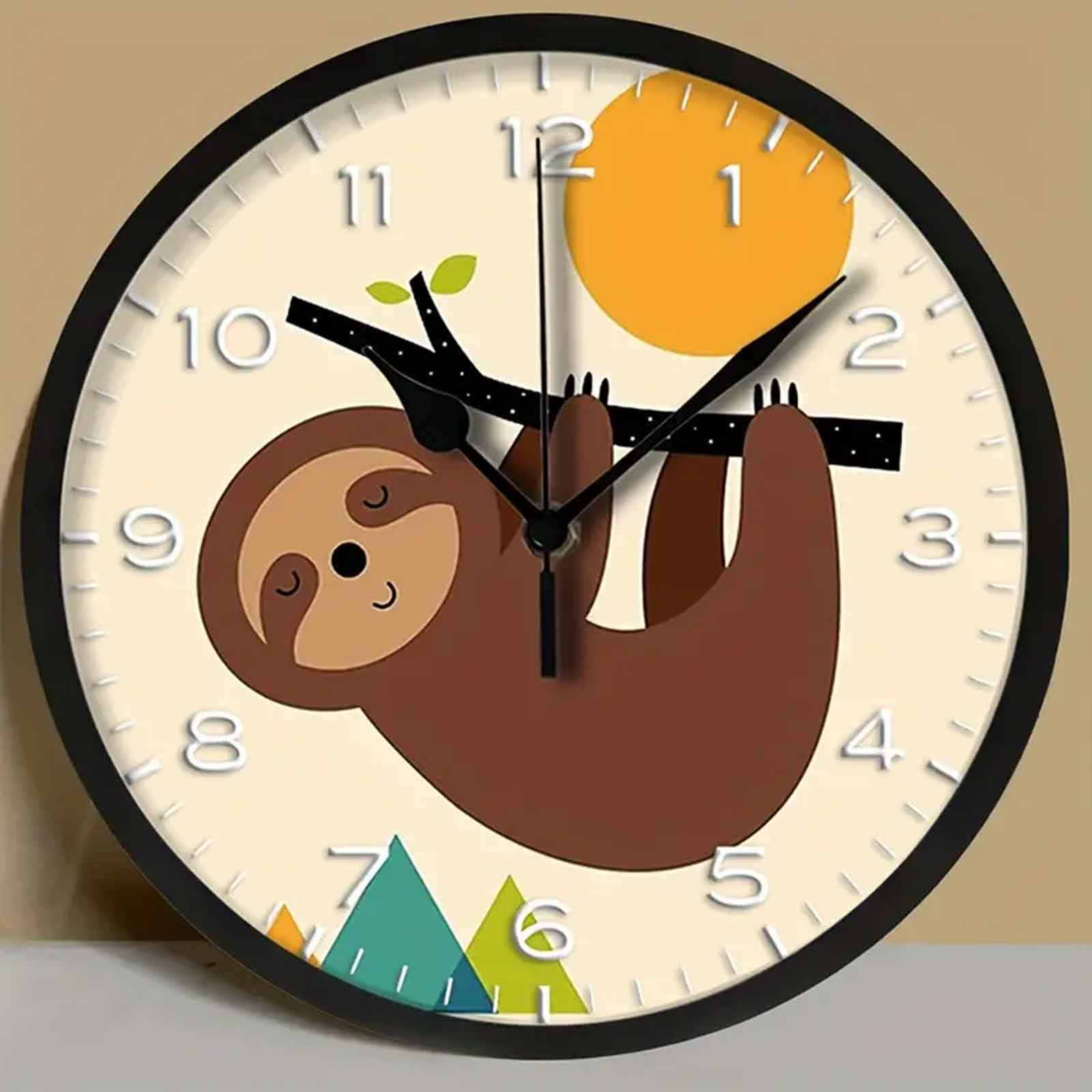 Sloth 25cm Silent Plastic Wall Clock