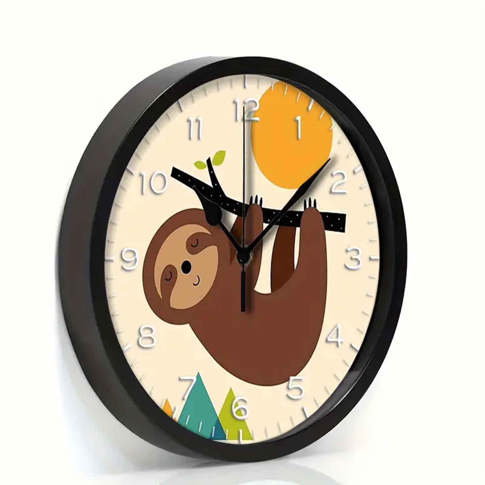 Sloth 25cm Silent Plastic Wall Clock