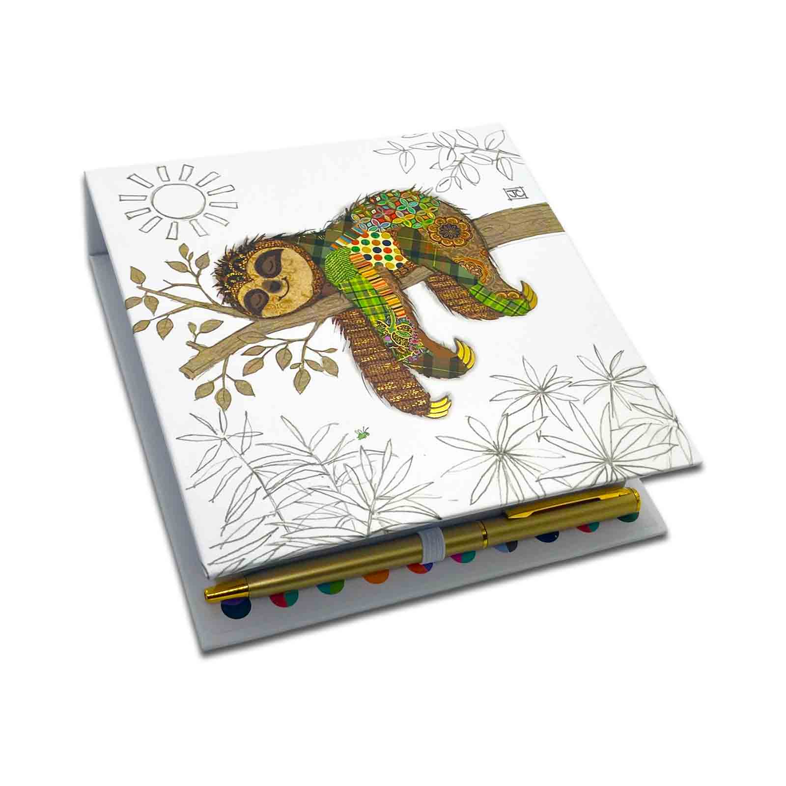 Simon Sloth Bug Art Kook Hardcover Memo Pad with Pen