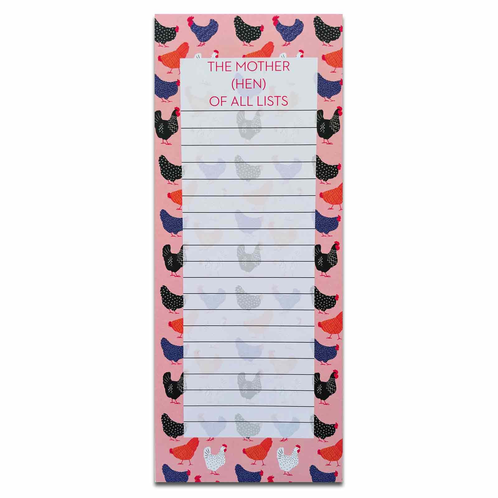 The Mother (Hen) OF All Lists Magnetic Shopping List Jotter Notepad