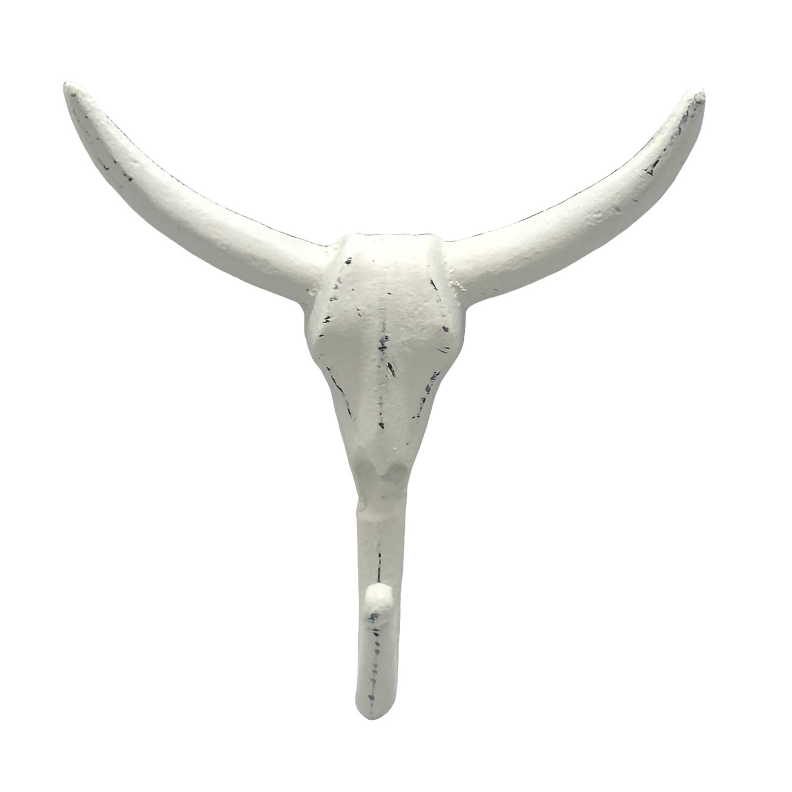 Rustic White Metal Skull Wall Hook