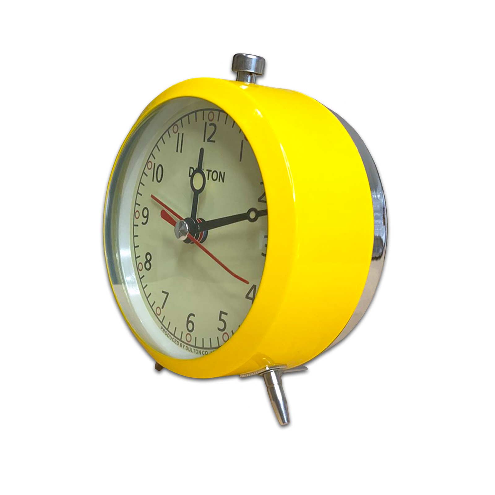 Dulton Retro Metal Alarm Clock - Yellow