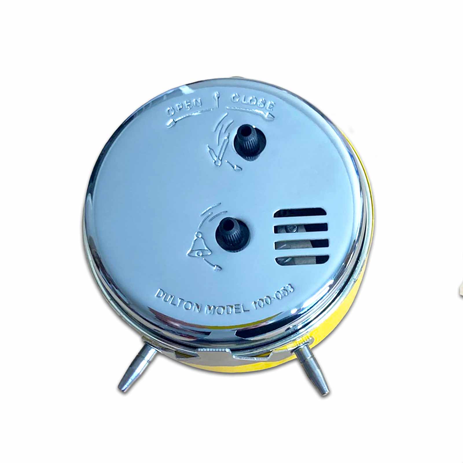 Dulton Retro Metal Alarm Clock - Yellow
