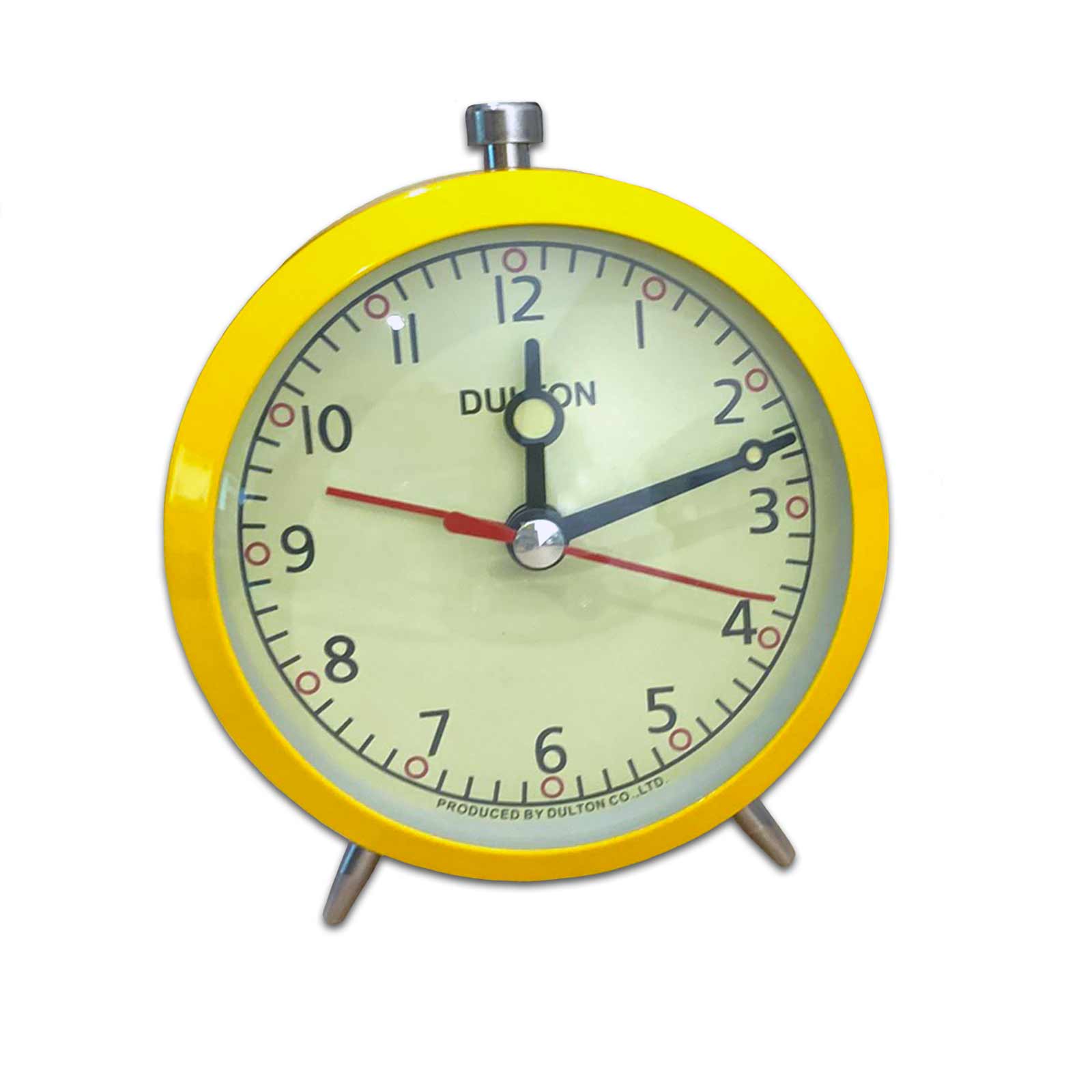 Dulton Retro Metal Alarm Clock - Yellow