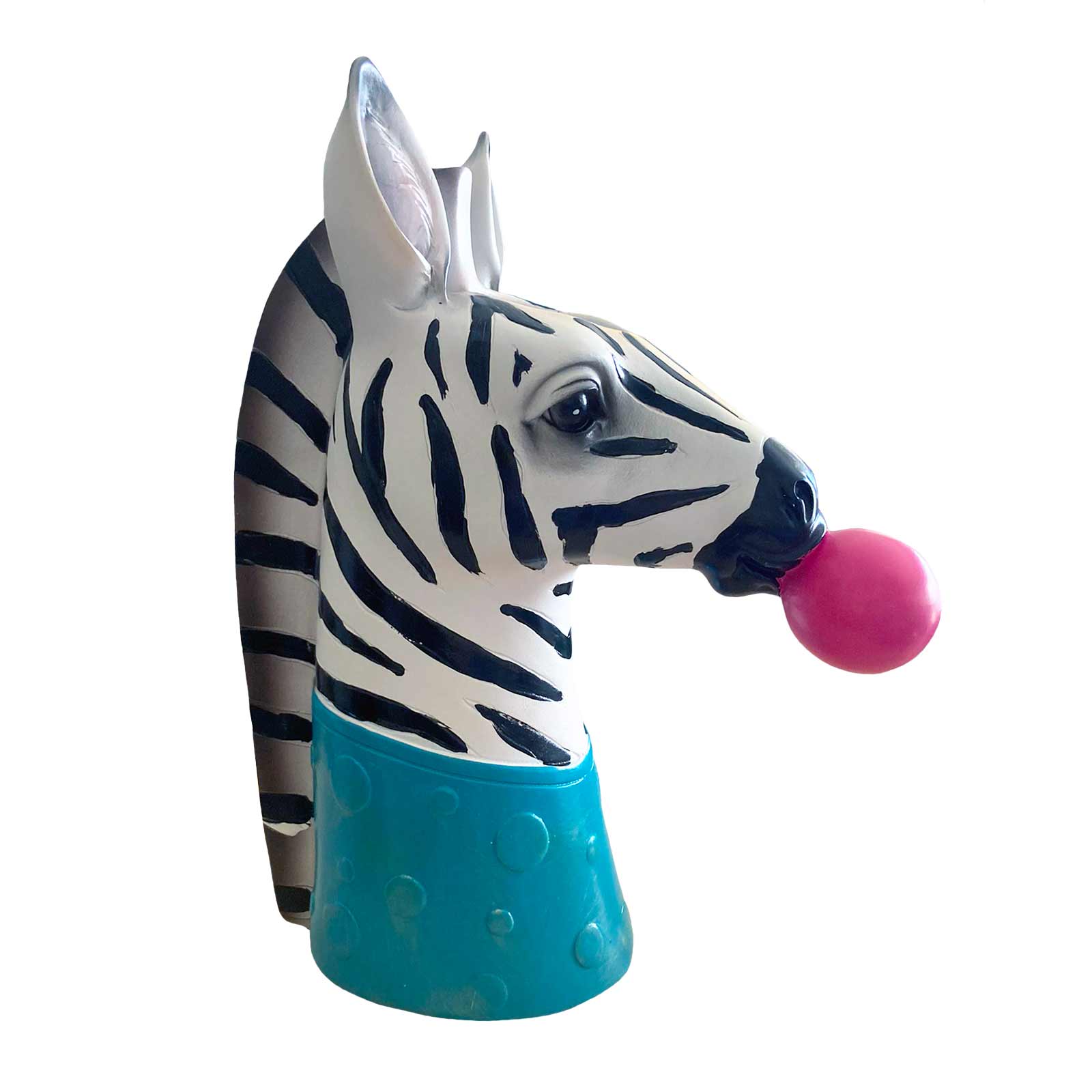 Zebra Blowing Bubbles Resin Vase