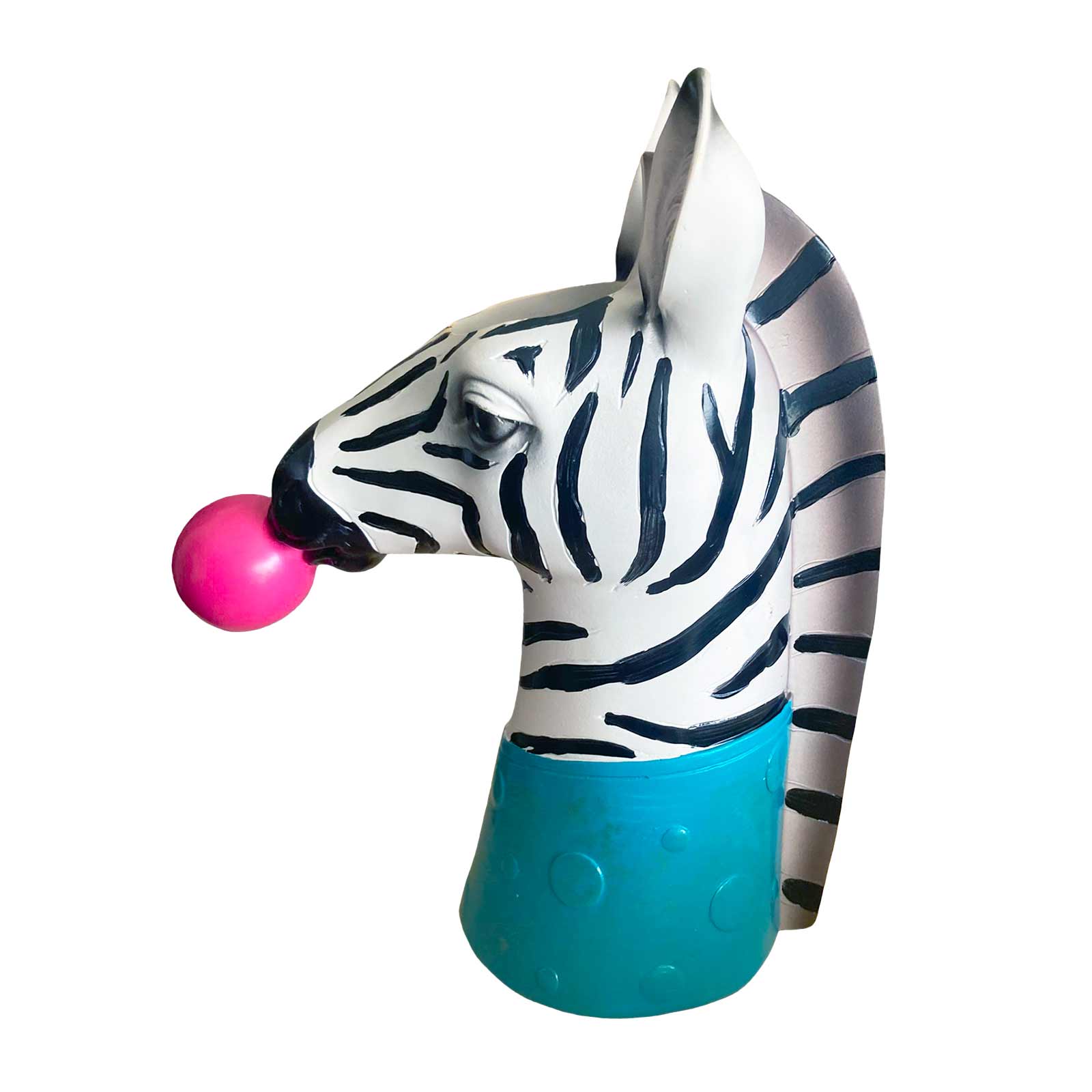 Zebra Blowing Bubbles Resin Vase