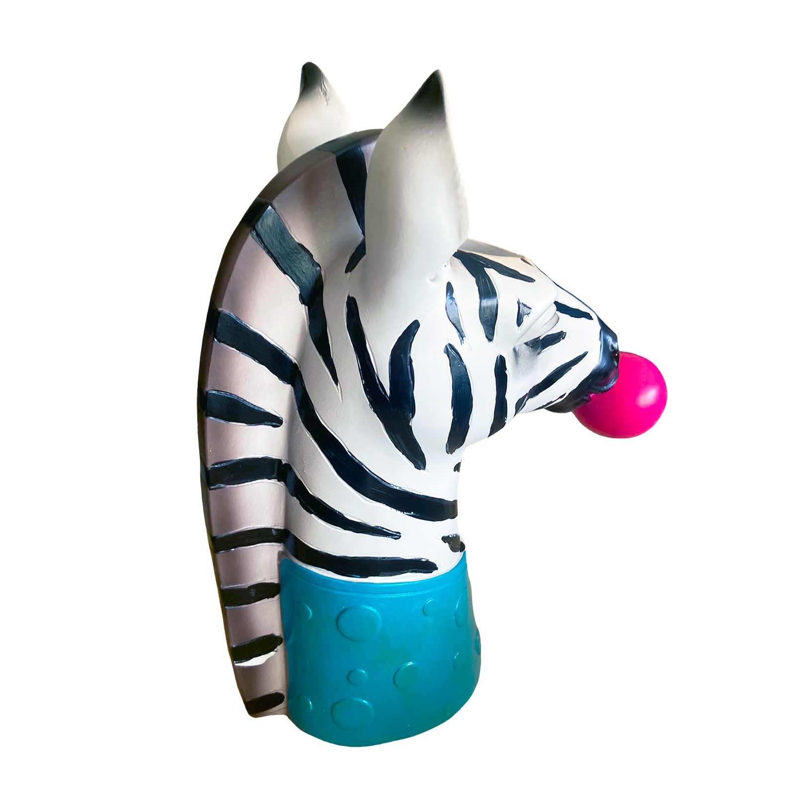 Zebra Blowing Bubbles Resin Vase
