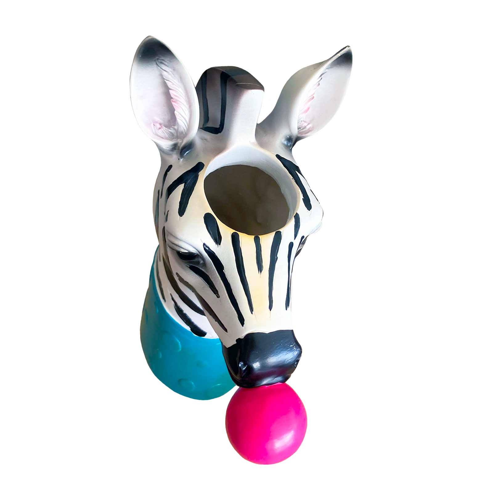 Zebra Blowing Bubbles Resin Vase