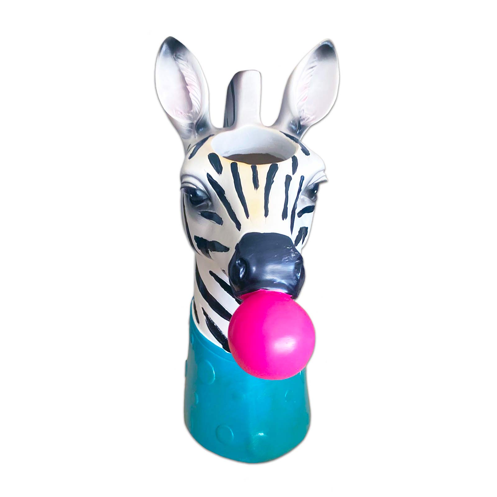 Zebra Blowing Bubbles Resin Vase