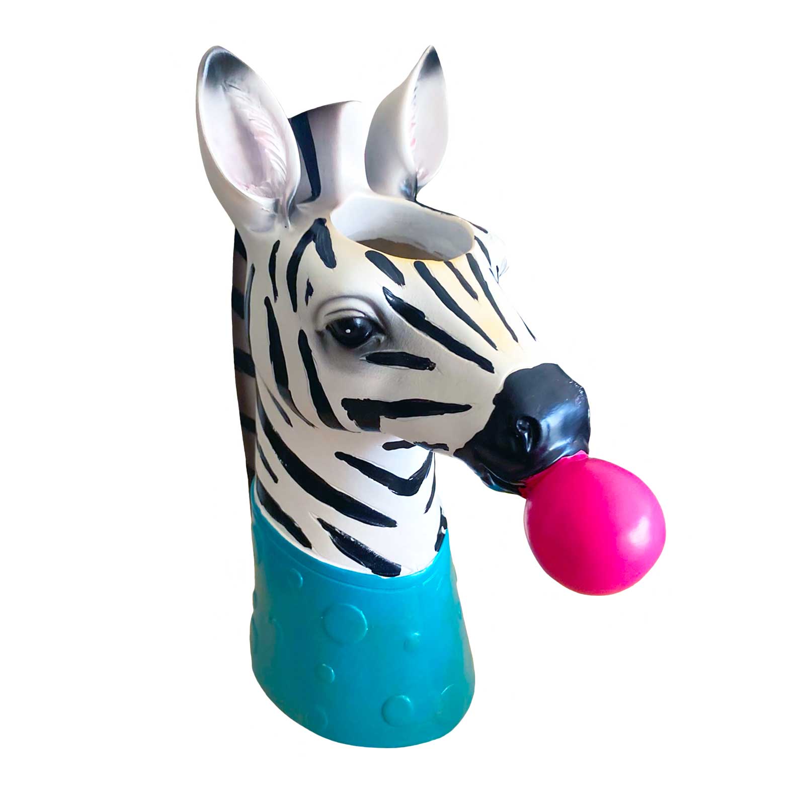 Zebra Blowing Bubbles Resin Vase