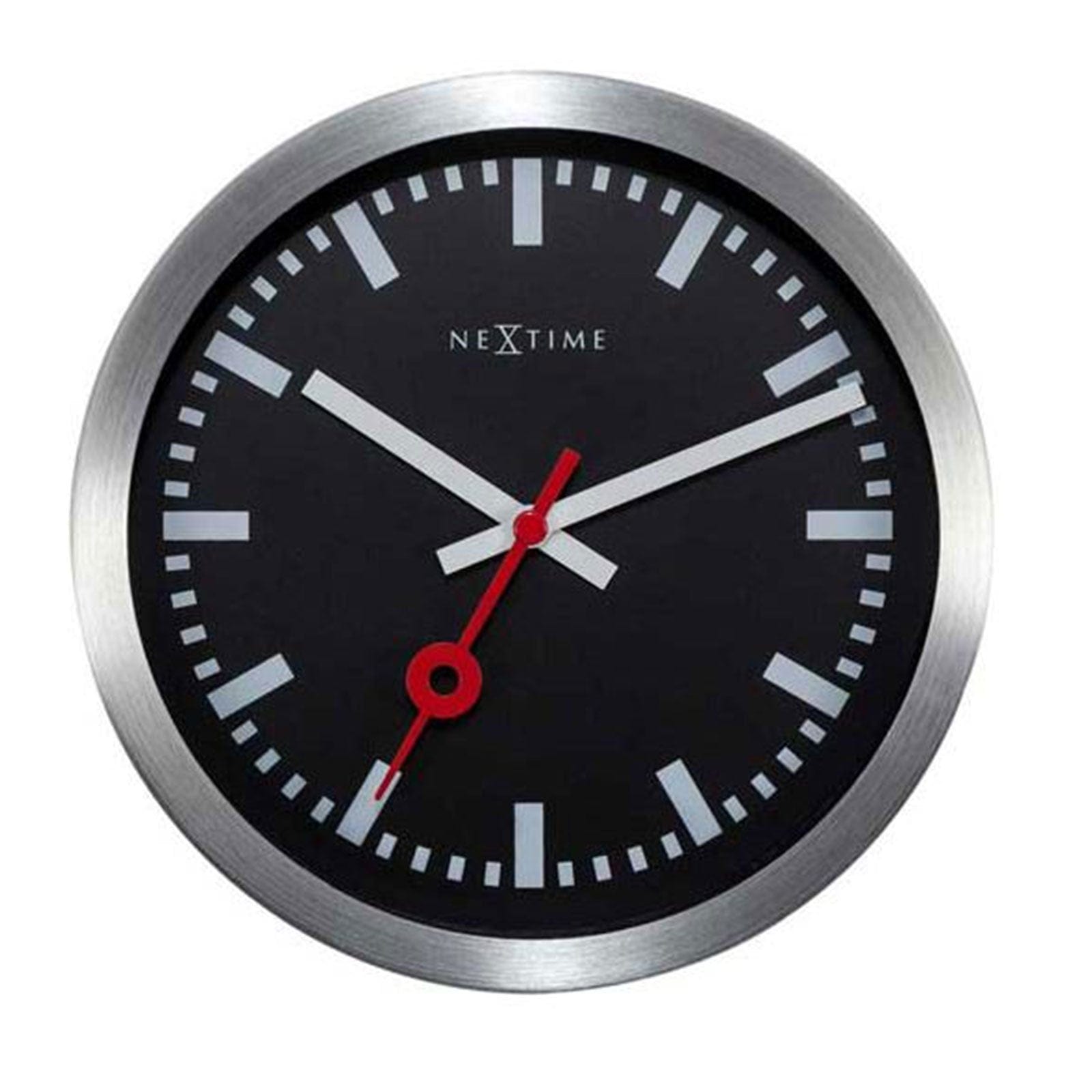 NeXtime 19cm Black Station Desk / Wall Clock.