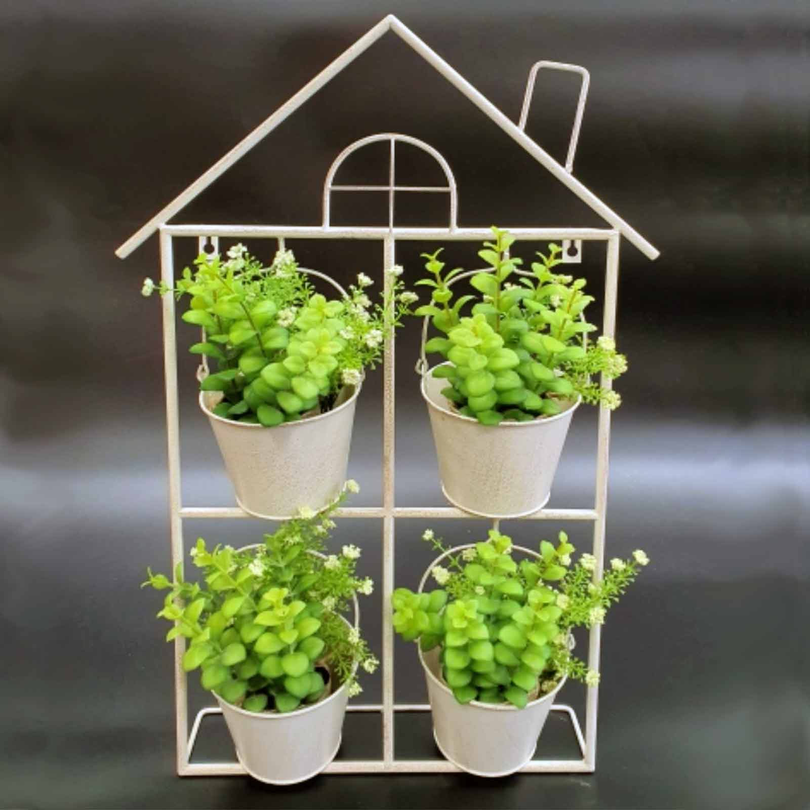 2 Tier Hanging Bucket Metal Wall Planter
