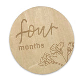 Floral Wooden Baby Milestone Cards