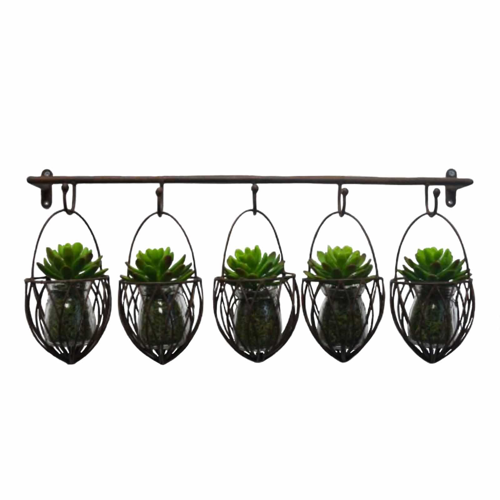 5 Hook Wire Basket Planter