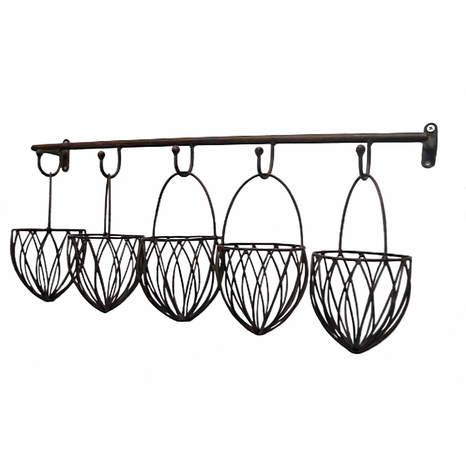 5 Hook Wire Basket Planter