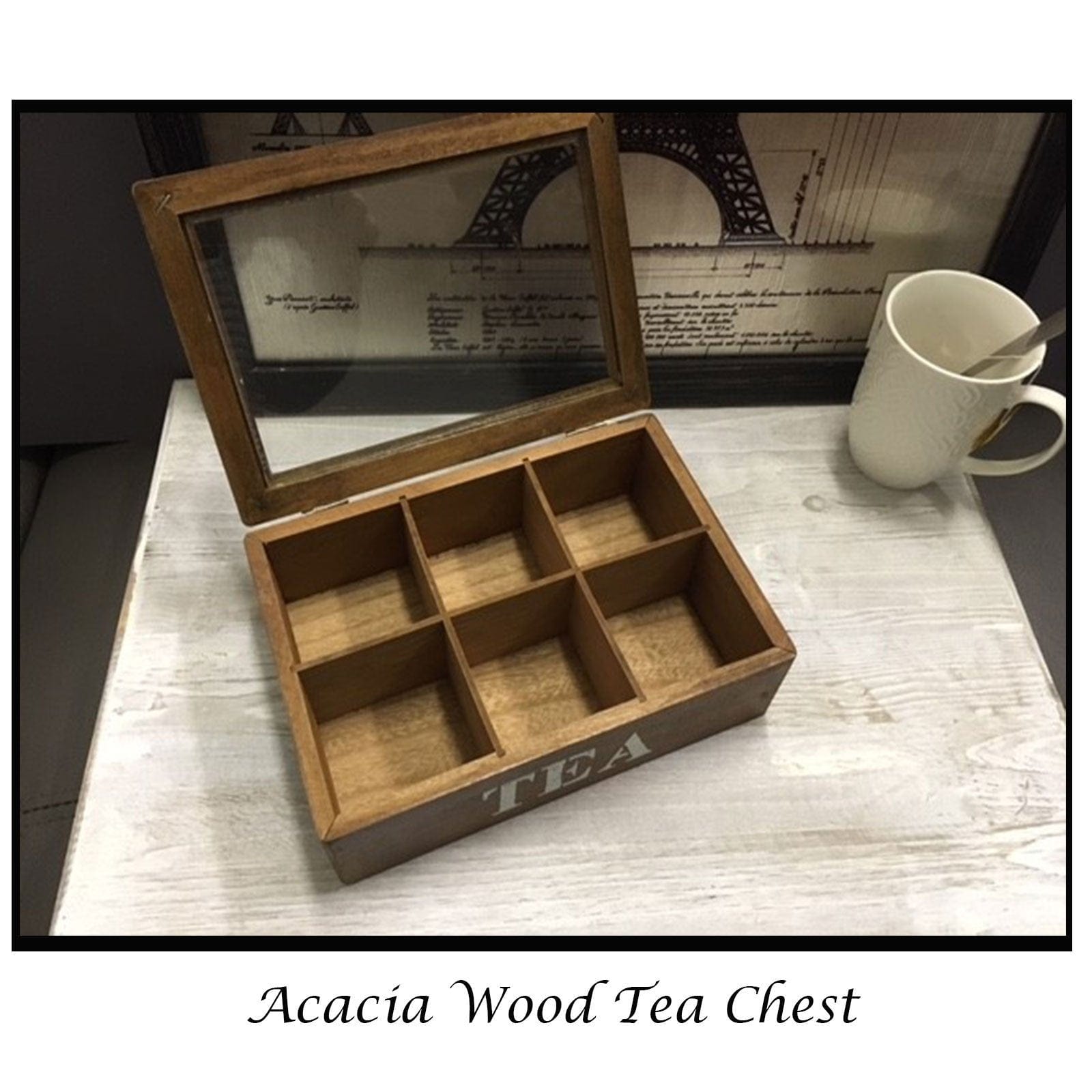 Acacia Wood Tea Box.