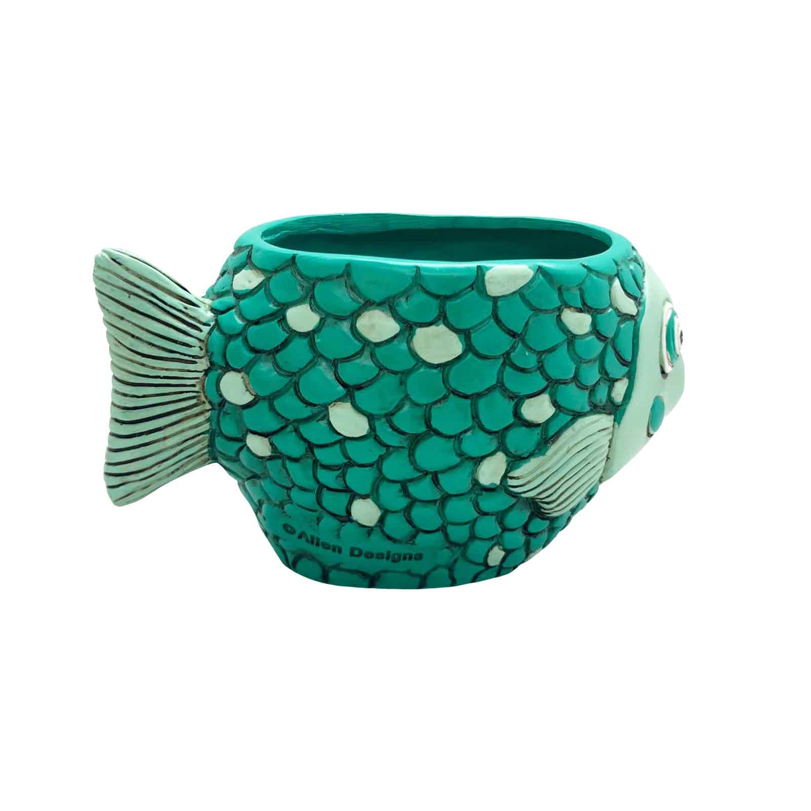 Baby Teal Fish Planter Pot Holder Allen Designs