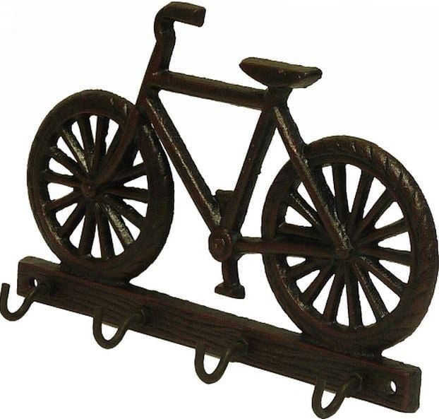 4 Hook Cast Iron Rustic "BIKE" Key Hook.