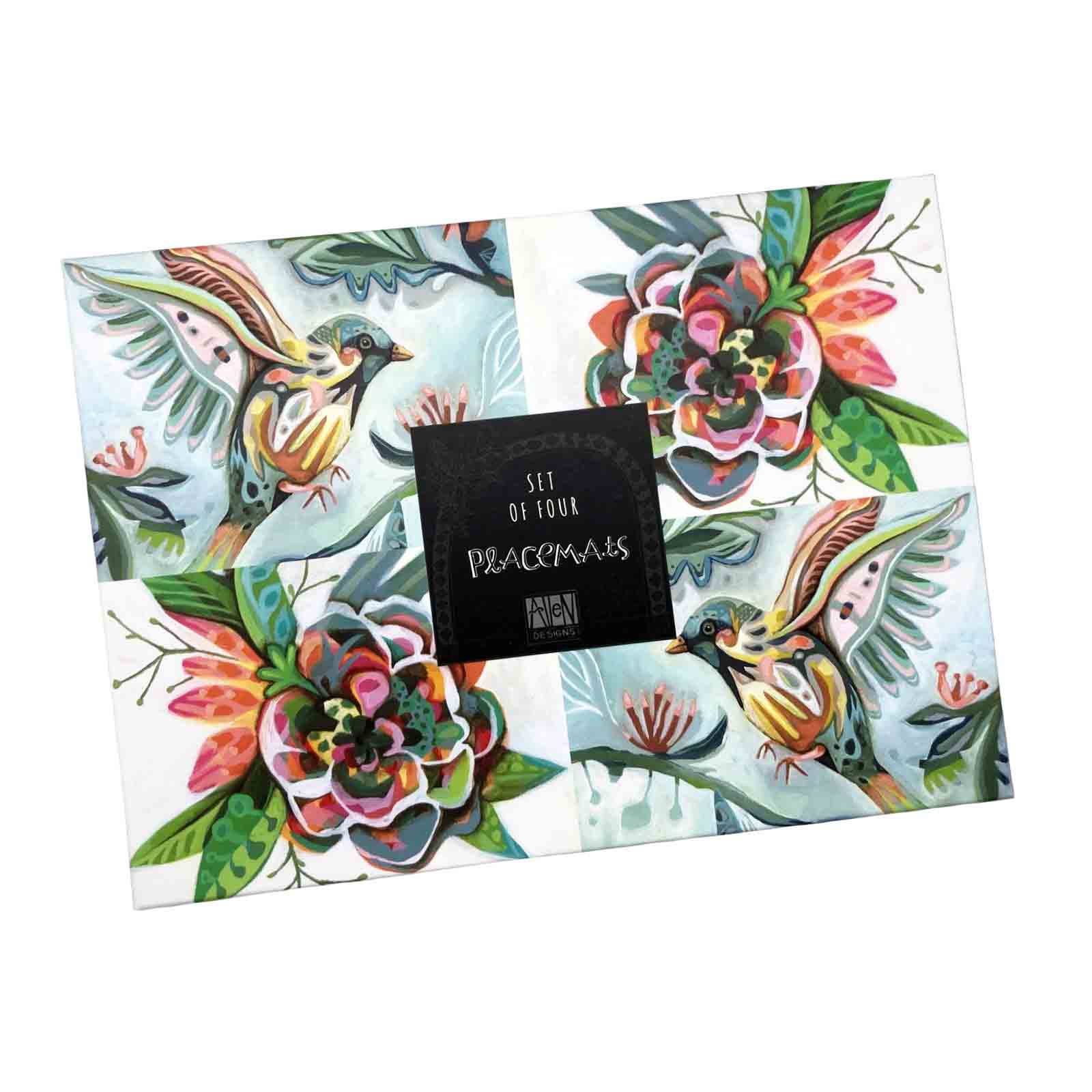 Bird Flower Placemats Set of 4 Allen Designs