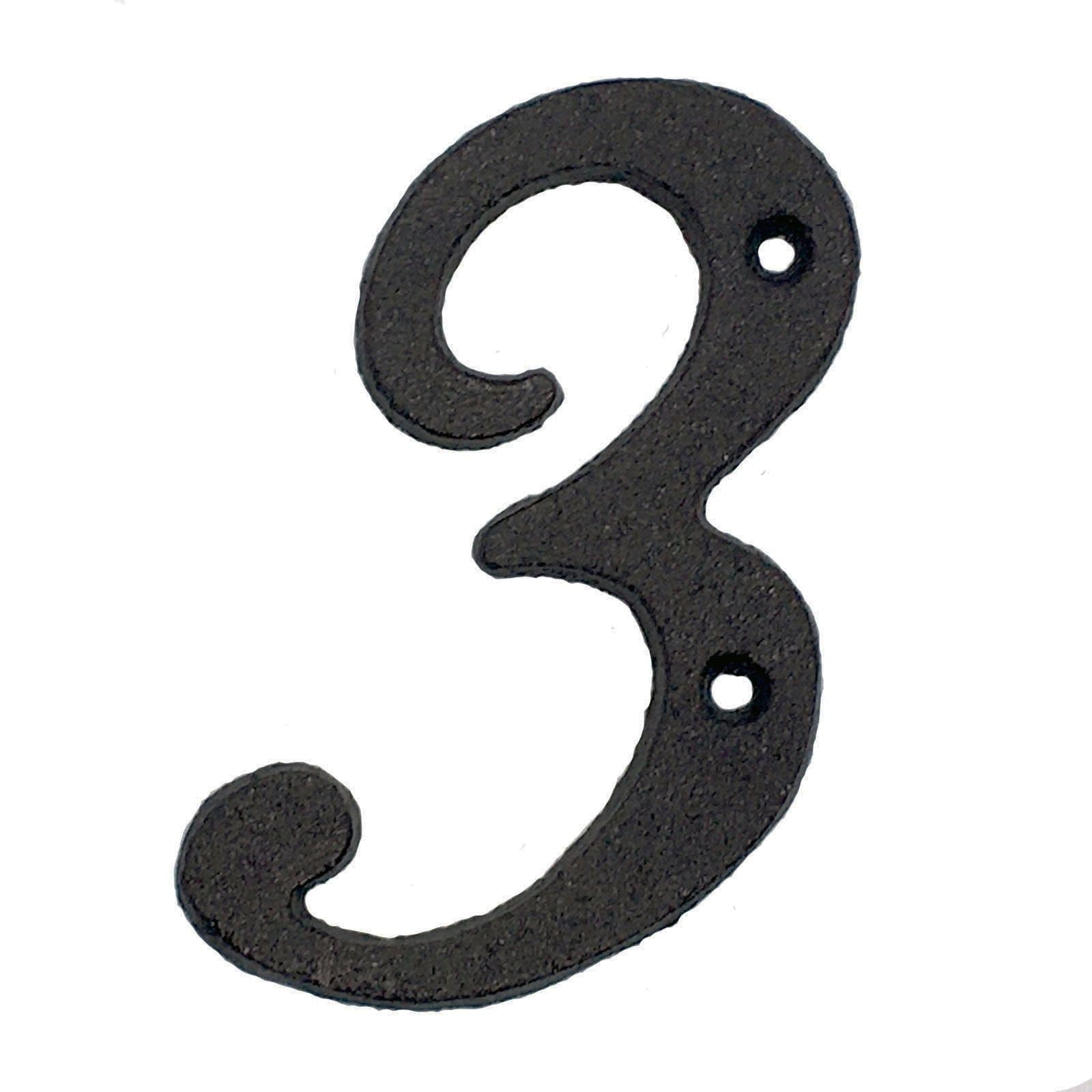 Black Italic Cast Iron House Numbers.