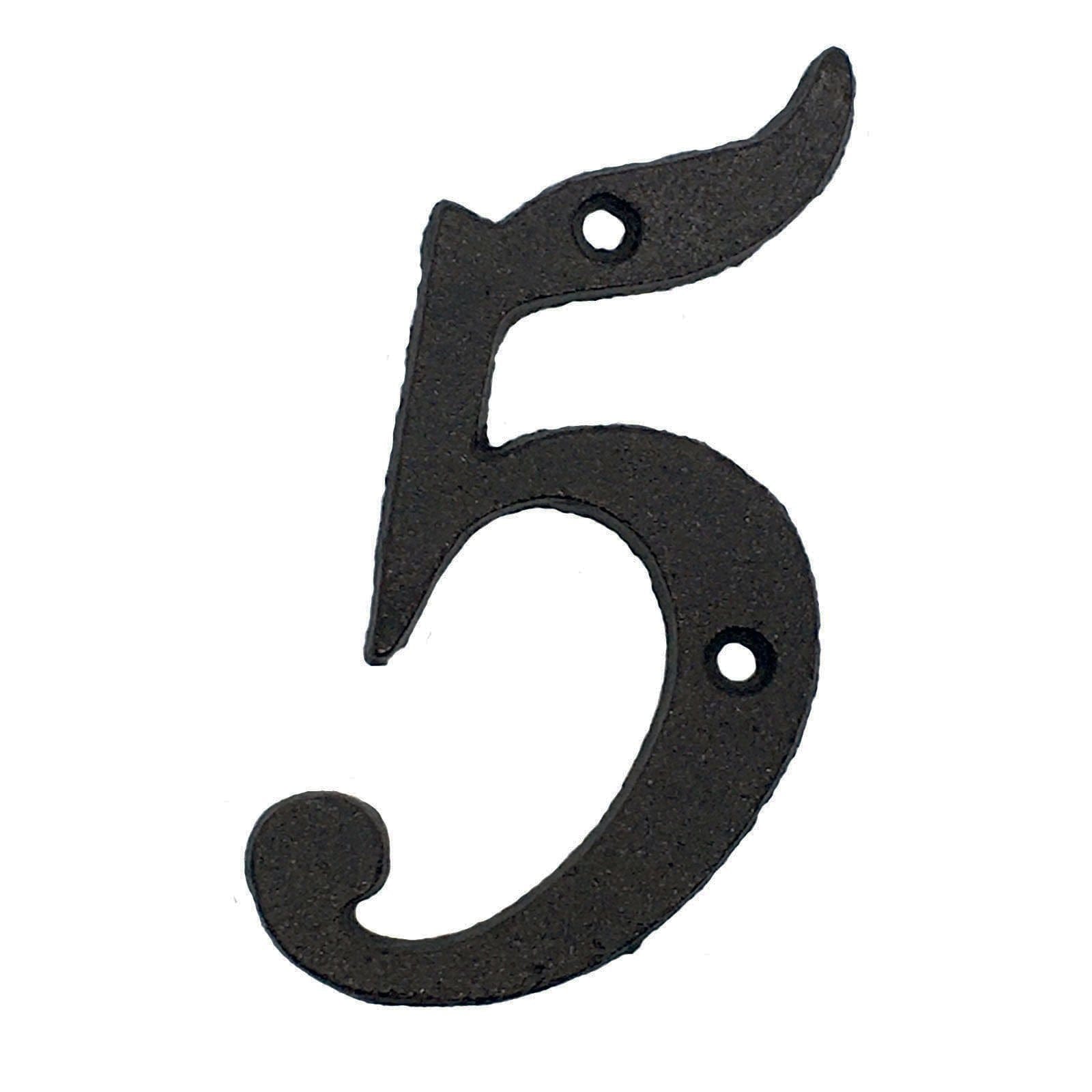 Black Italic Cast Iron House Numbers.