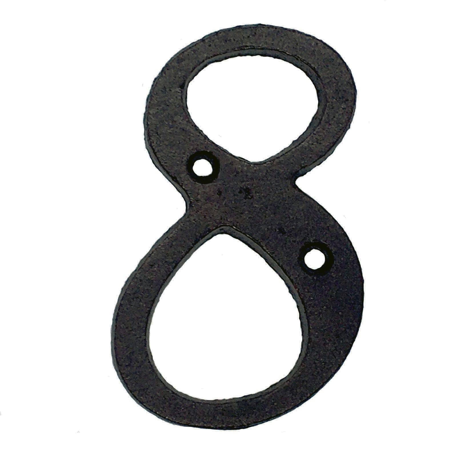 Black Italic Cast Iron House Numbers.