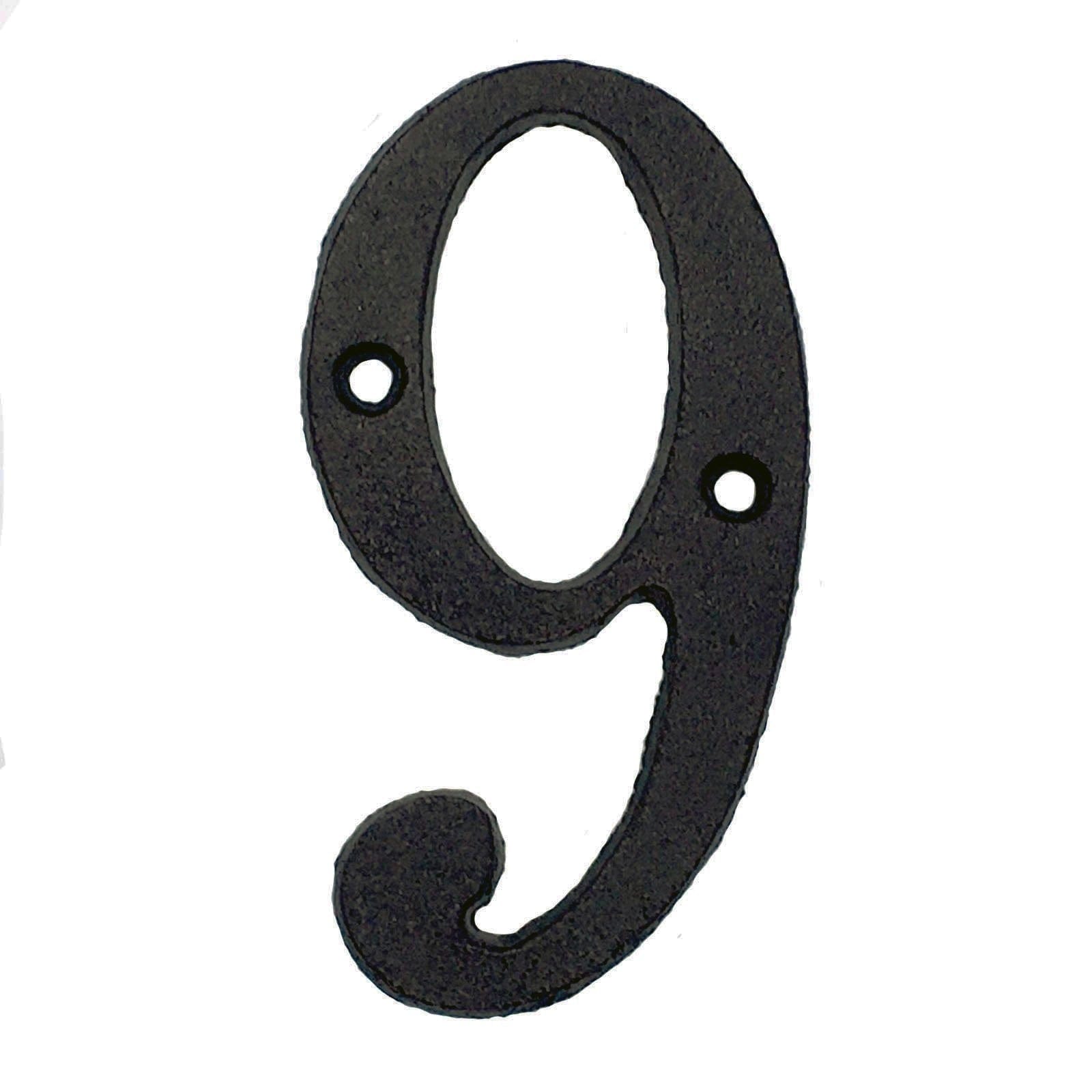 Black Italic Cast Iron House Numbers.