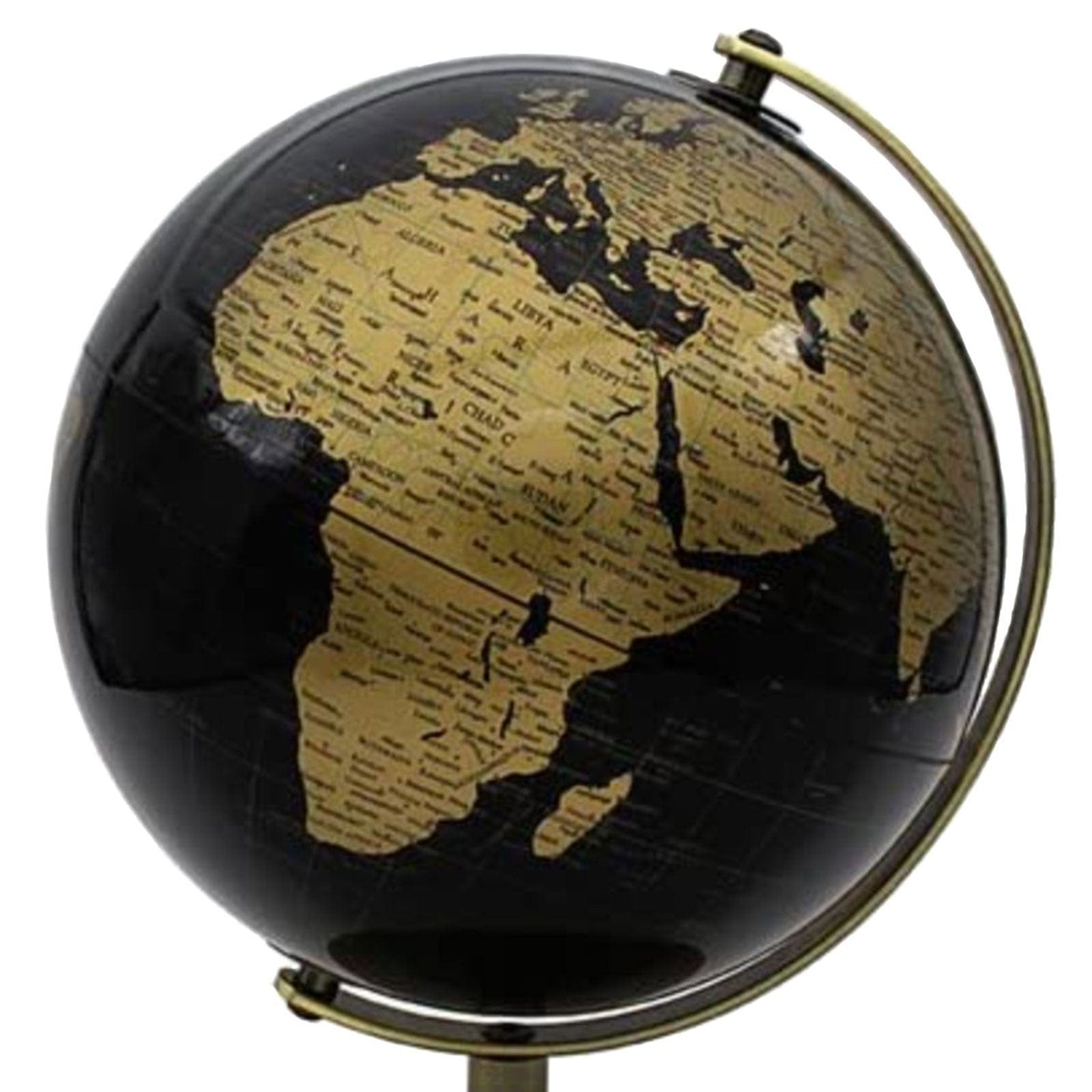 Black and Gold World Globe on Stand - Hello Homewares