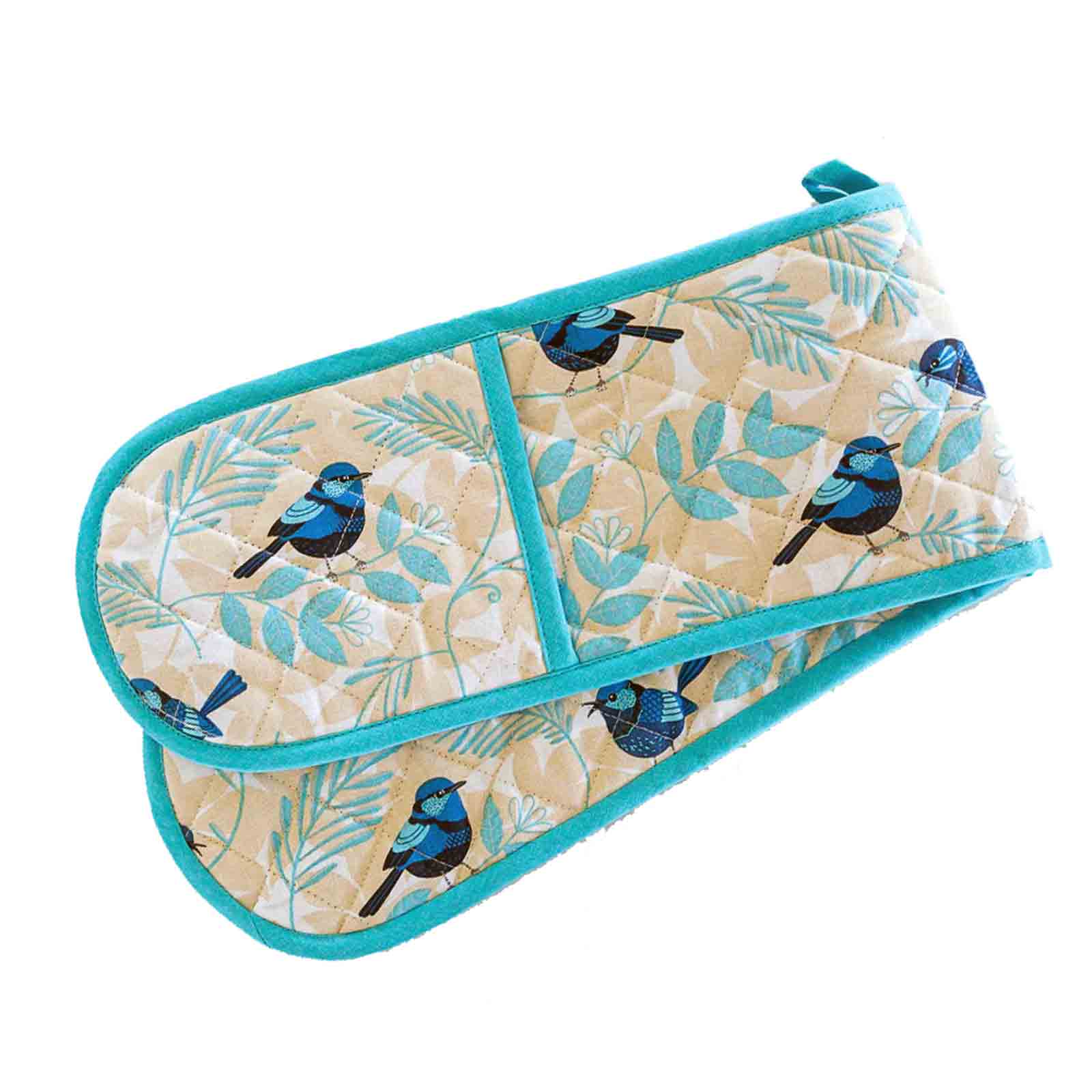 Blue Wren 100% Cotton Double Oven Glove