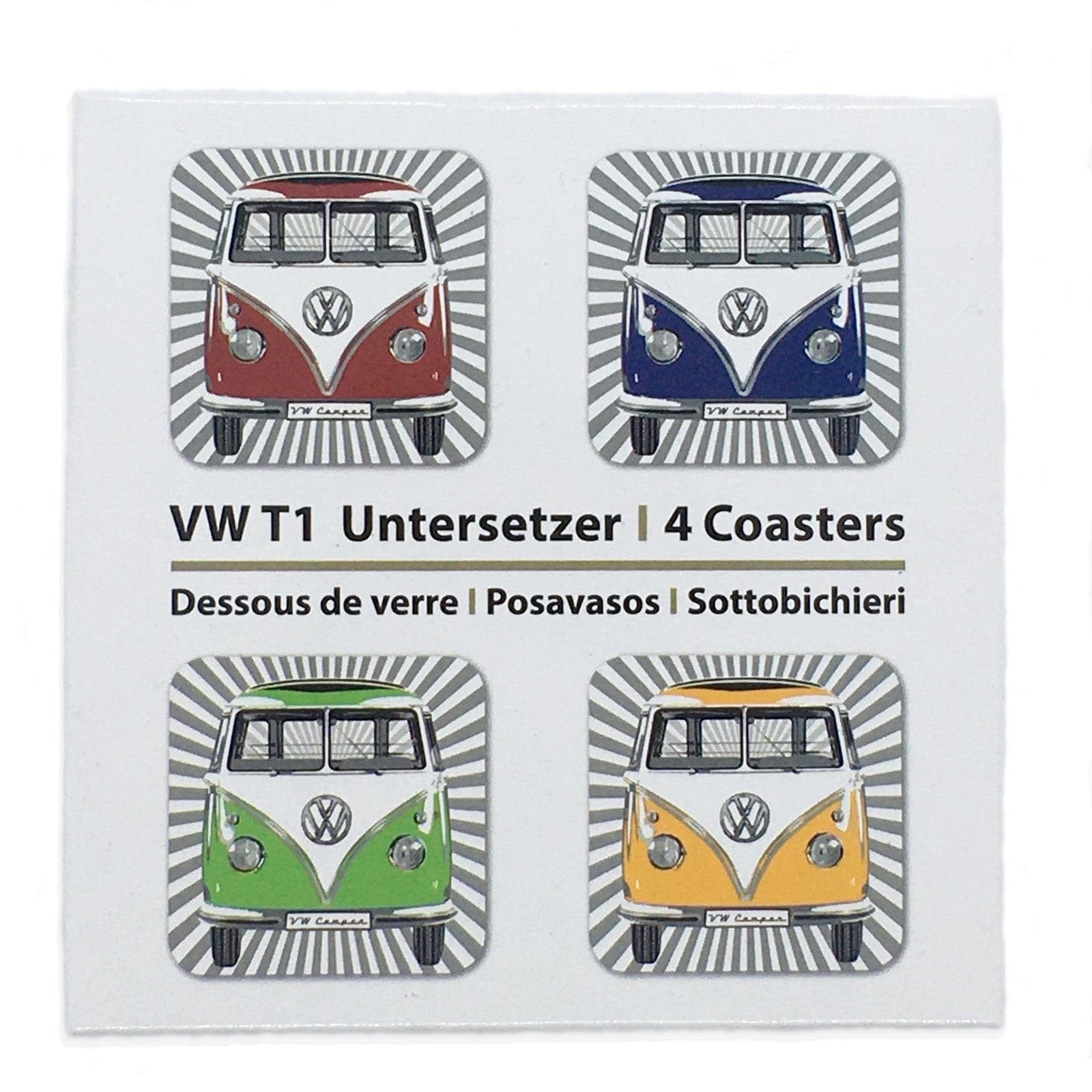 VW T1 Bus Coasters - Stripes - Set of 4.