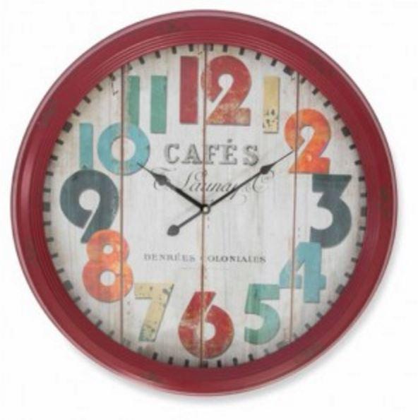 62cm Cafe Metal Wall Clock - 3 Styles.
