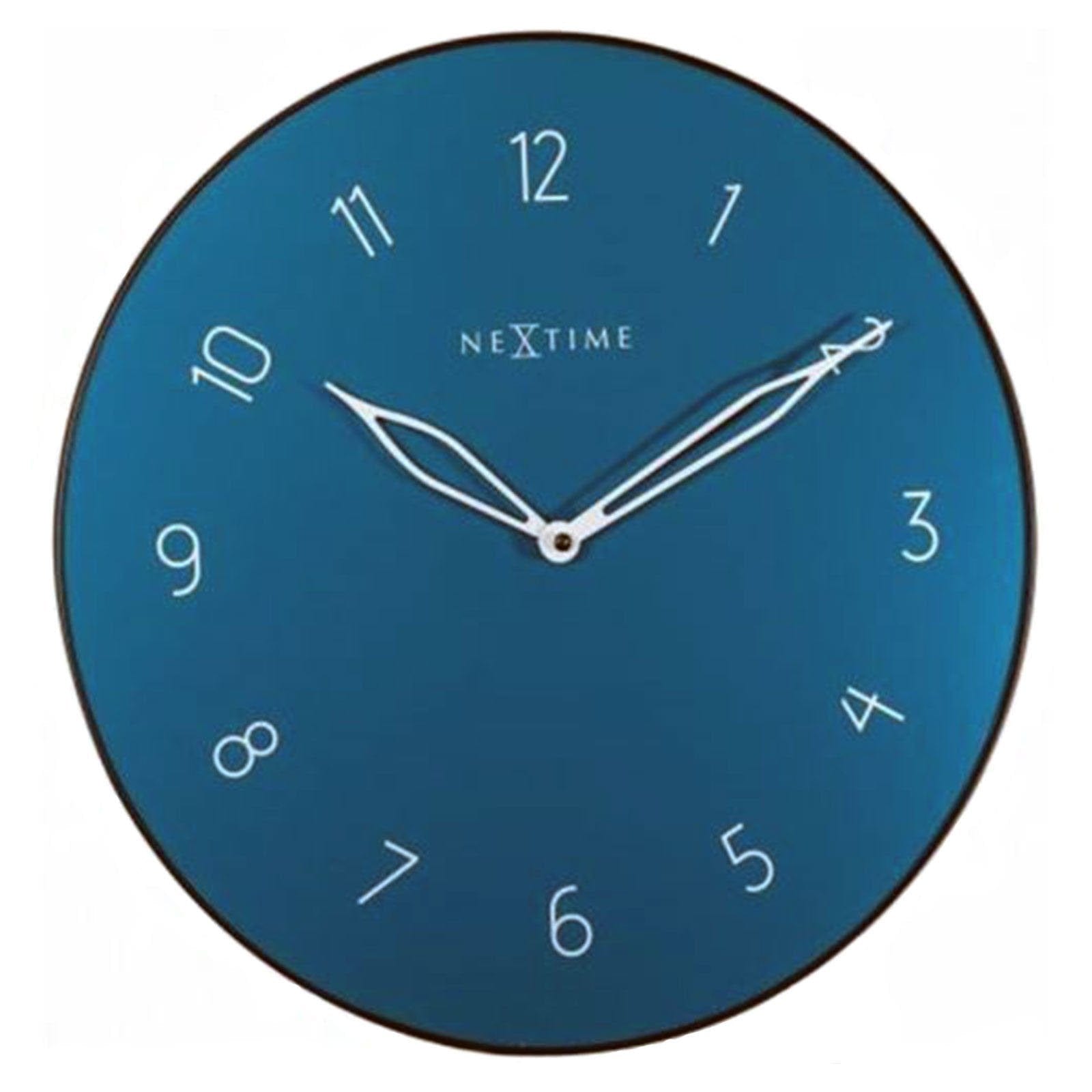 NeXtime CAROUSEL Glass Wall Clock - Blue.