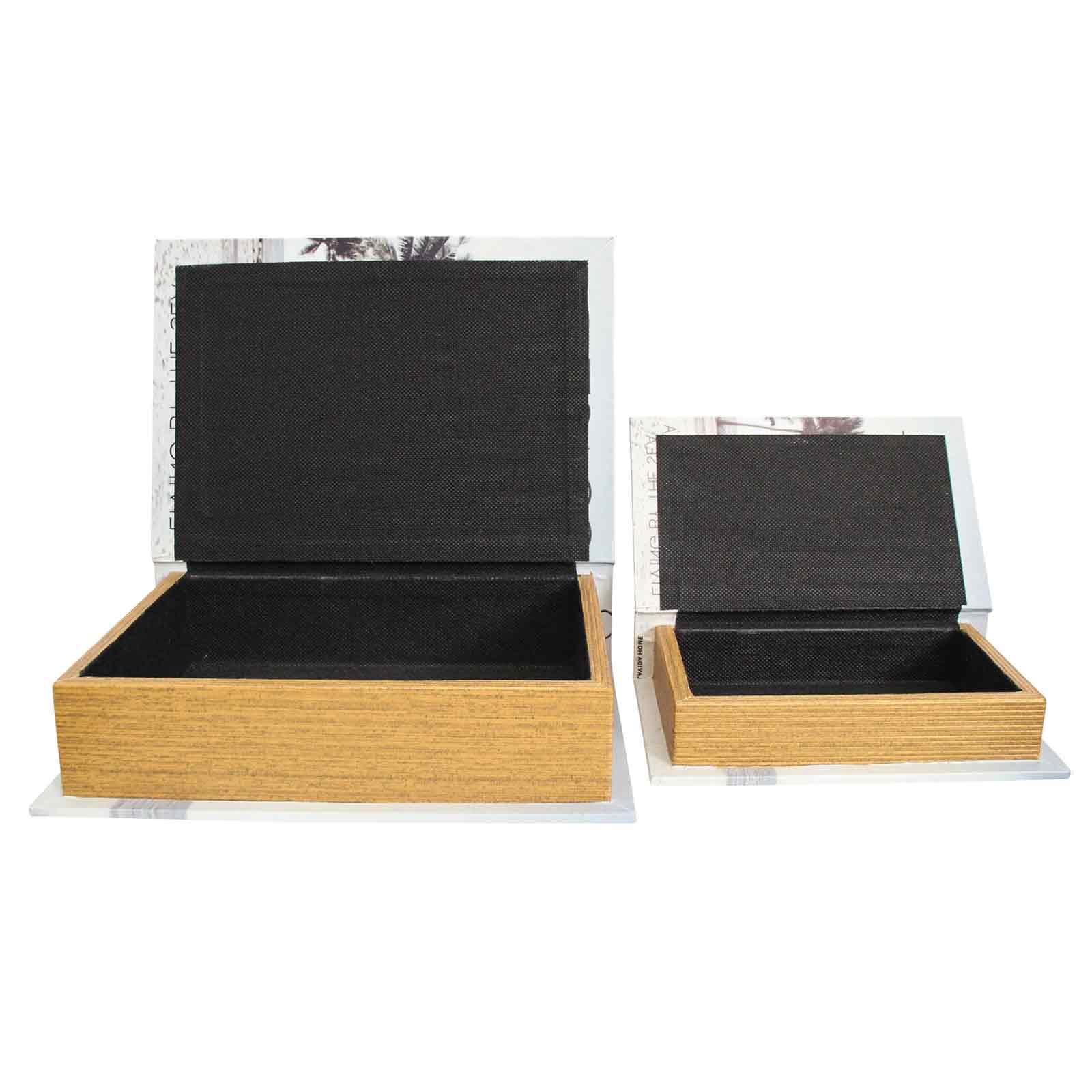 Coastal Lifestyle Hidden Storage Book Boxes - open