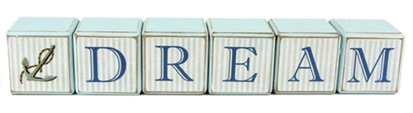 Coastal DREAM Wooden Letter Blocks.