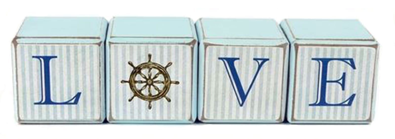 Coastal LOVE Wooden Letter Blocks.